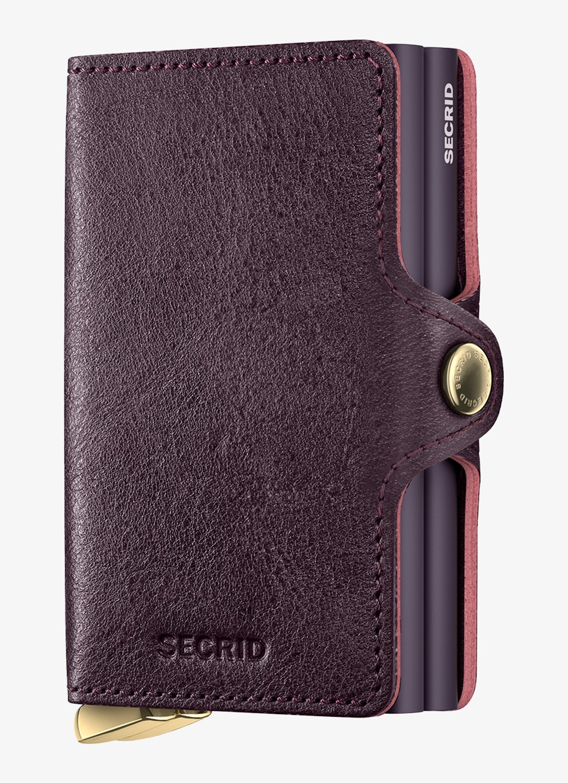 Secrid Twinwallet+ pasjeshouder van leer - voorkant 2 aubergine