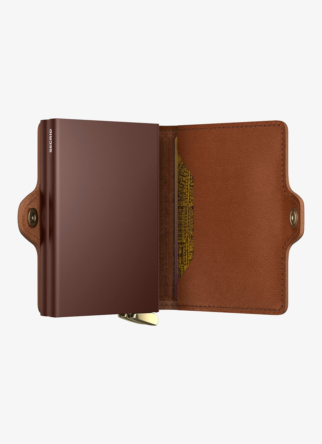 Secrid Twinwallet+ pasjeshouder van leer - achterkant cognac