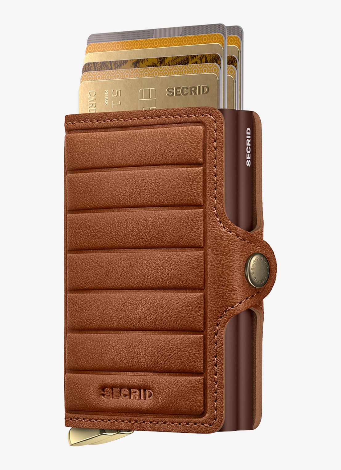 Secrid Twinwallet+ pasjeshouder van leer - voorkant 2 cognac