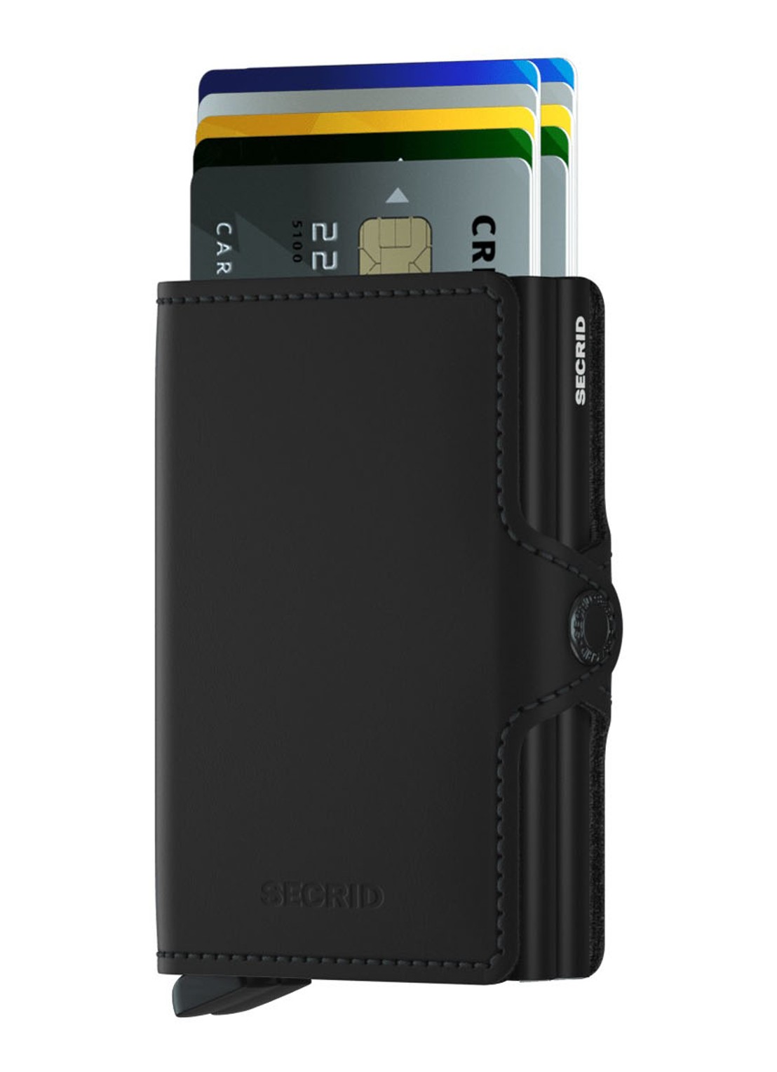 Secrid Twinwallet Wallet pasjeshouder van leer - voorkant 2 zwart