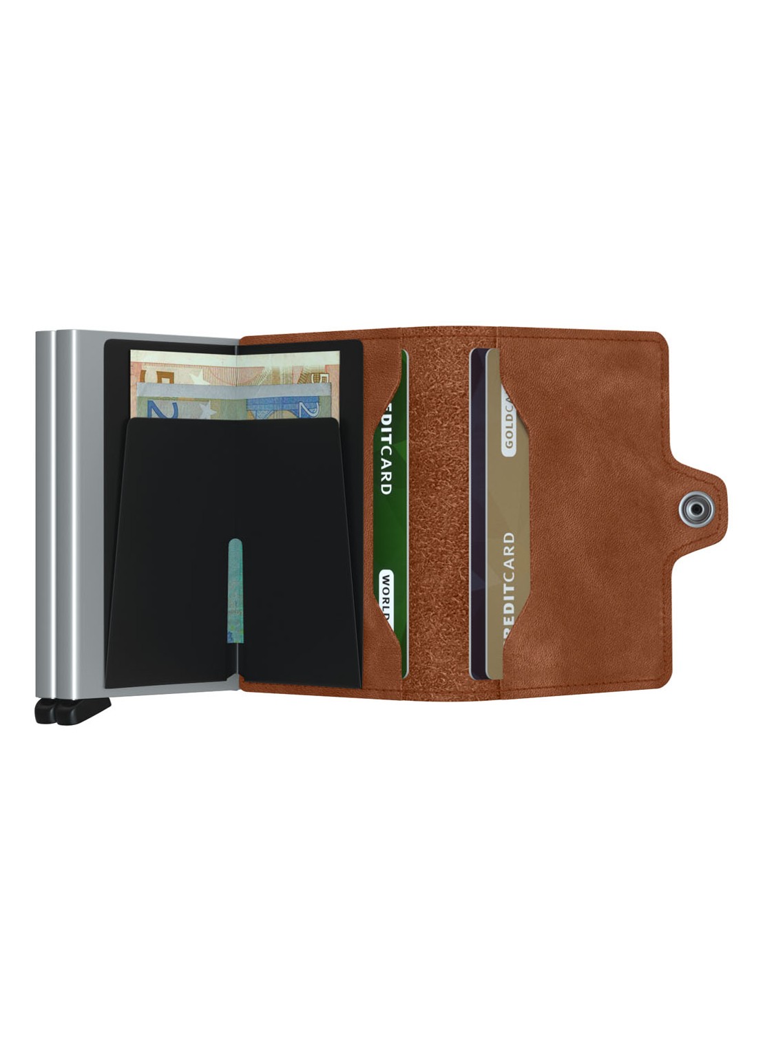 Secrid Twinwallet Wallet pasjeshouder van leer - detail bruin