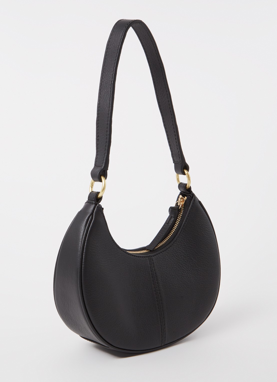 See By Chloé Hana Half Moon schoudertas van leer met suède details - achterkant zwart