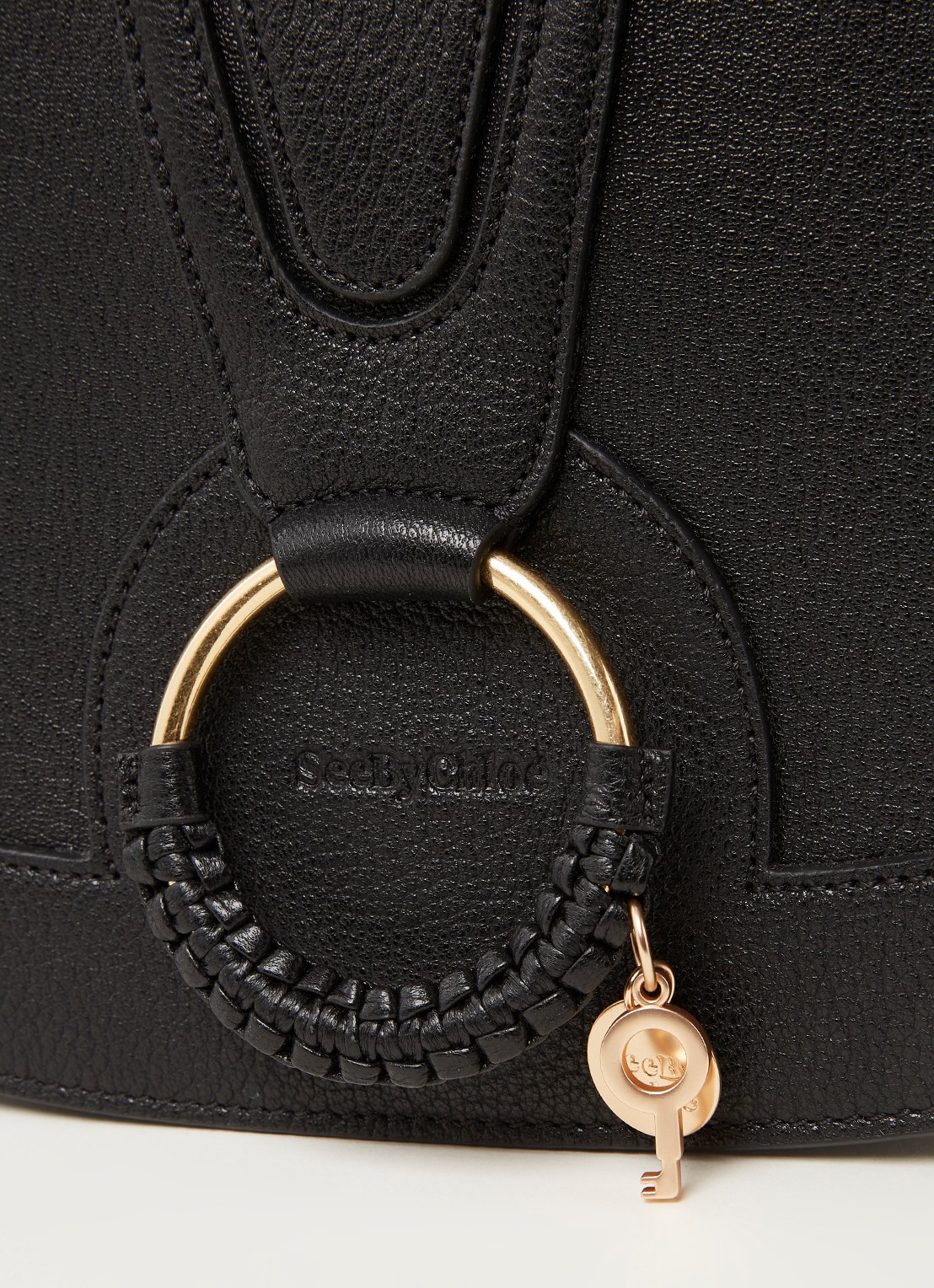 See By Chloé Hana Medium crossbodytas van leer - detail 6 zwart