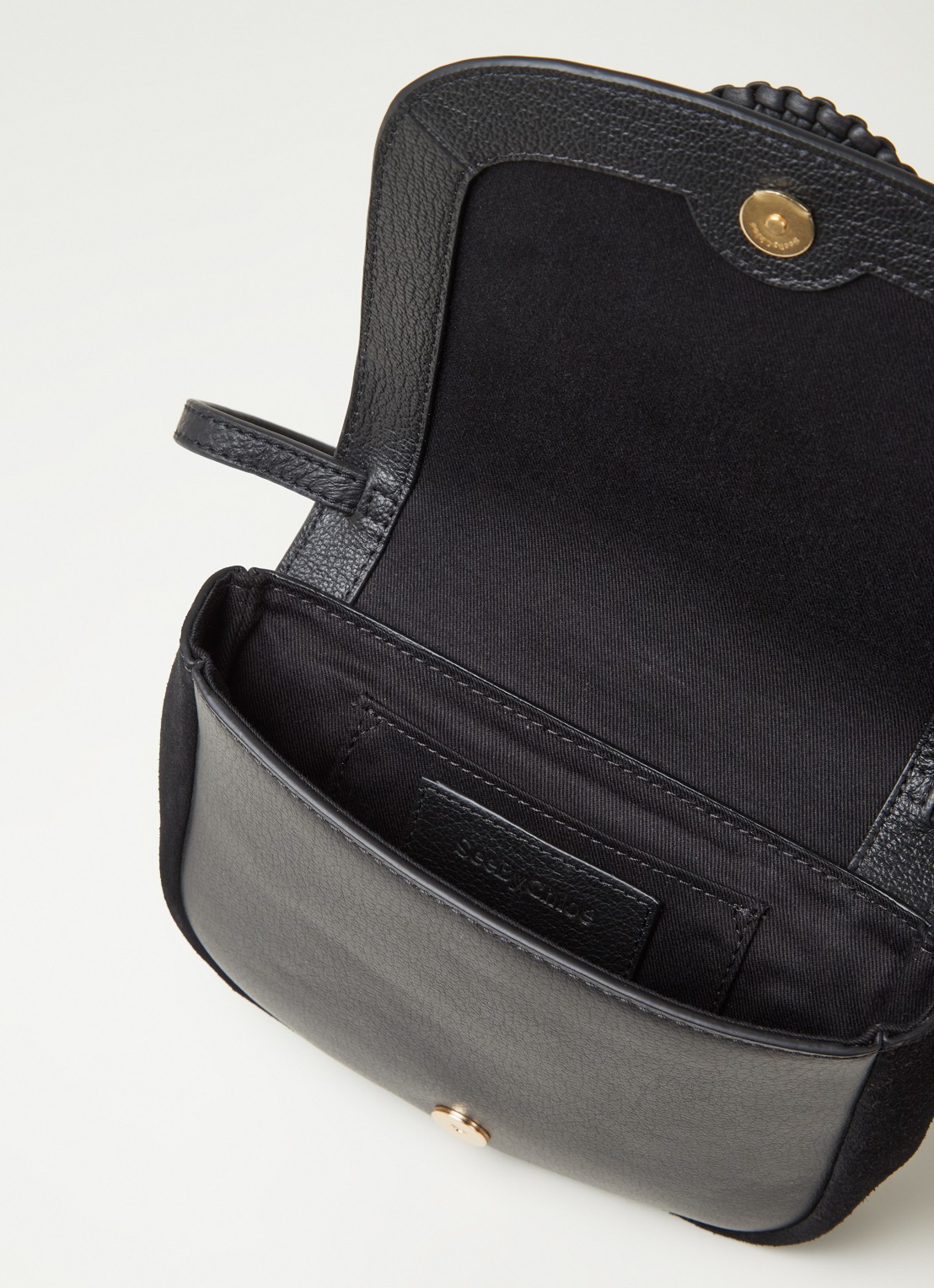See By Chloé Hana Mini crossbodytas van geitenleer - detail 2 zwart