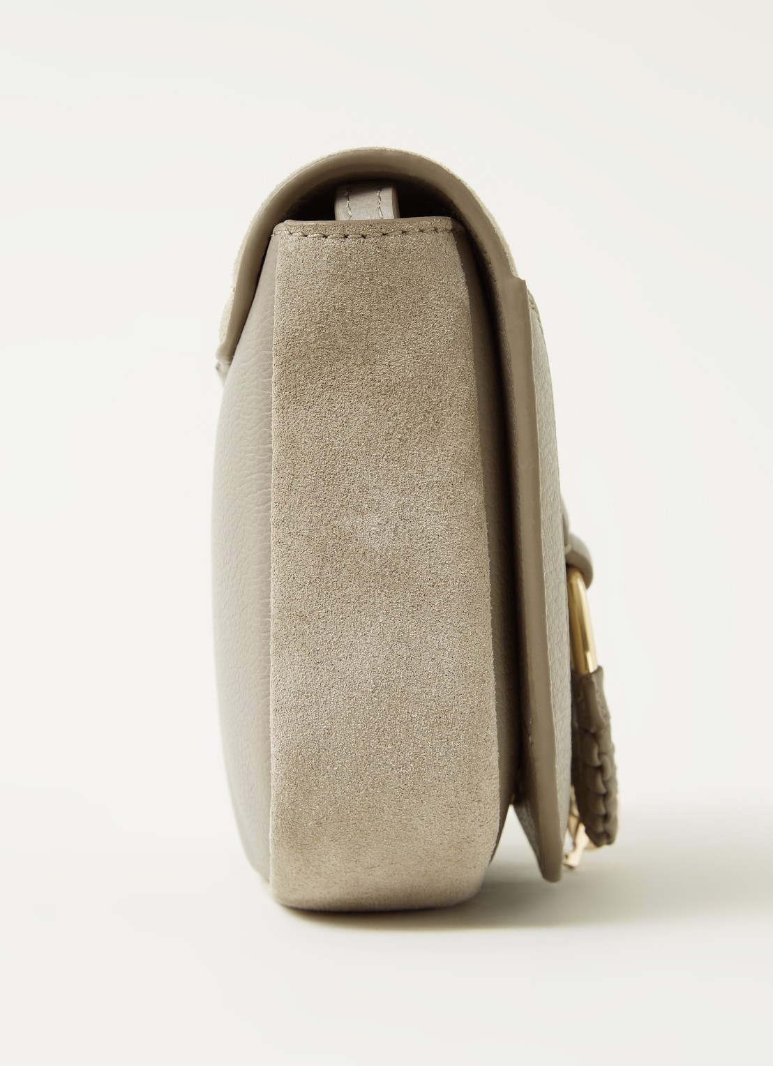 See By Chloé Hana Mini XS crossbodytas van leer met suède details - detail 5 middengrijs