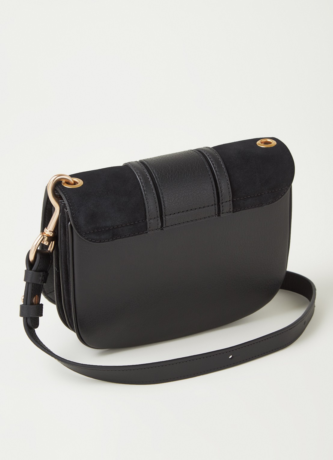 See By Chloé Hana Small crossbodytas van leer met suède details - achterkant zwart