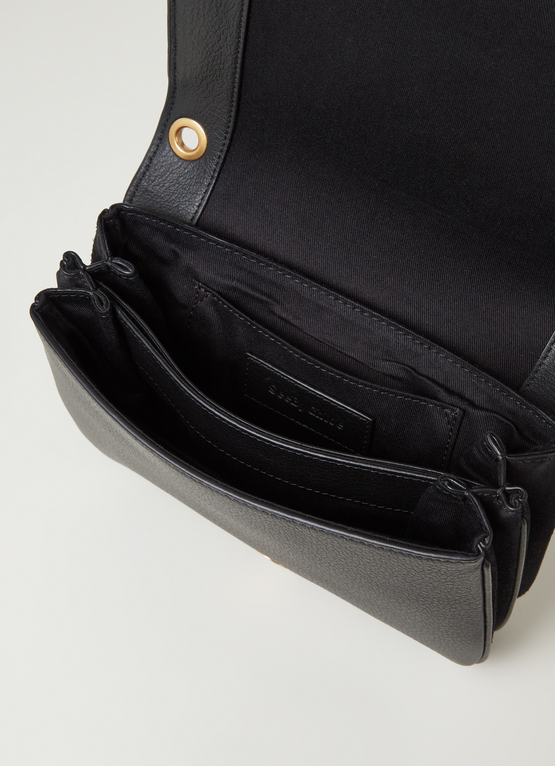 See By Chloé Hana Small crossbodytas van leer met suède details - detail 2 zwart