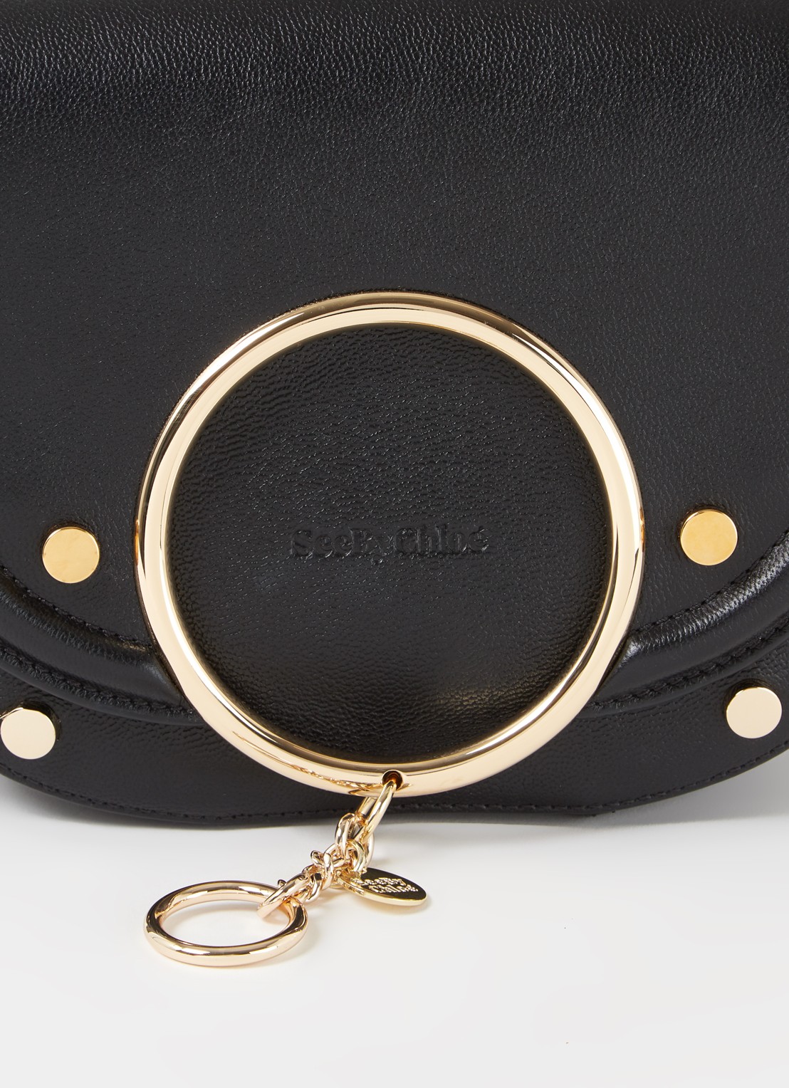 See By Chloé Mara crossbodytas van leer - detail 6 zwart