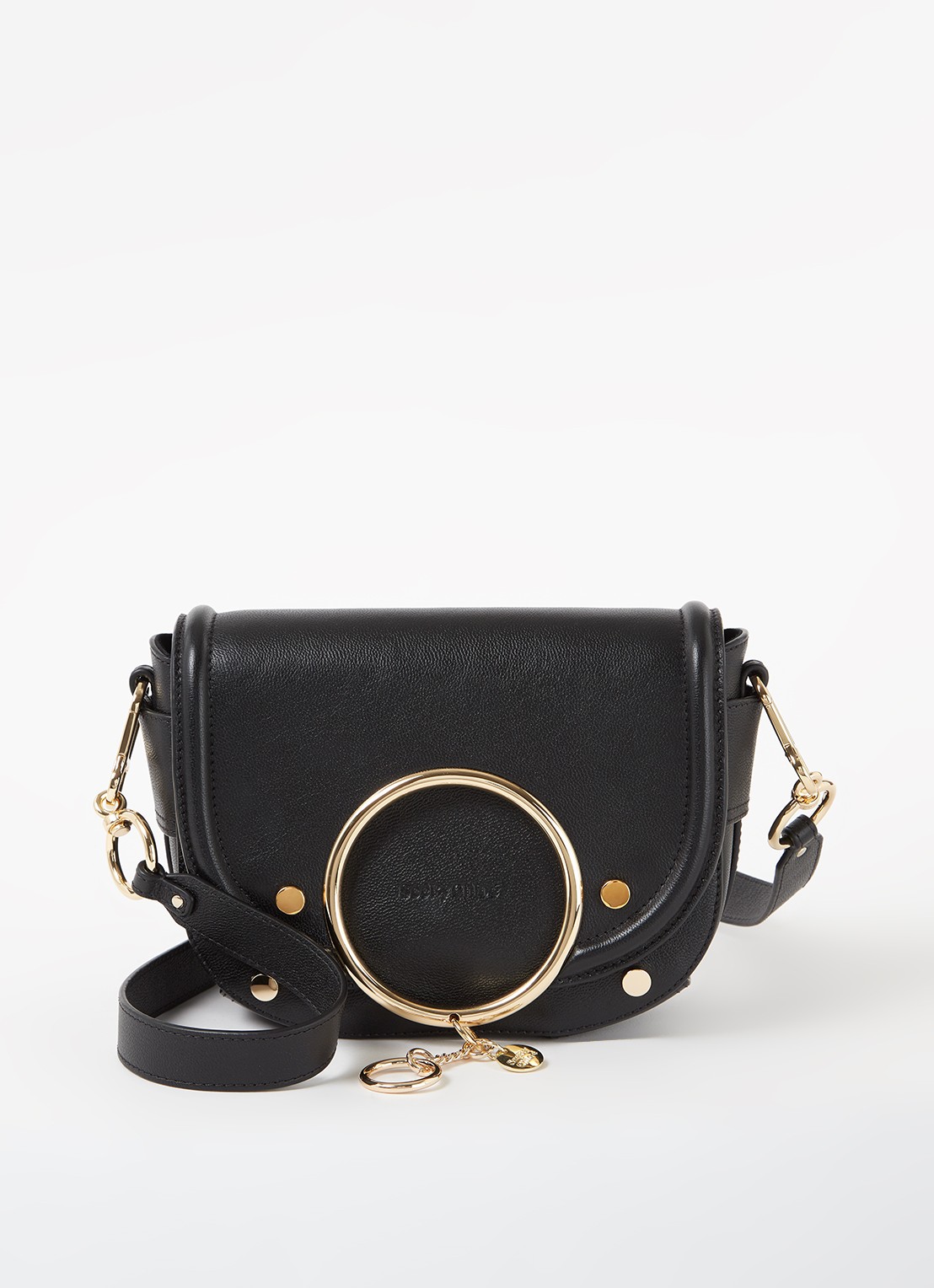 See By Chloé Mara crossbodytas van leer - voorkant zwart