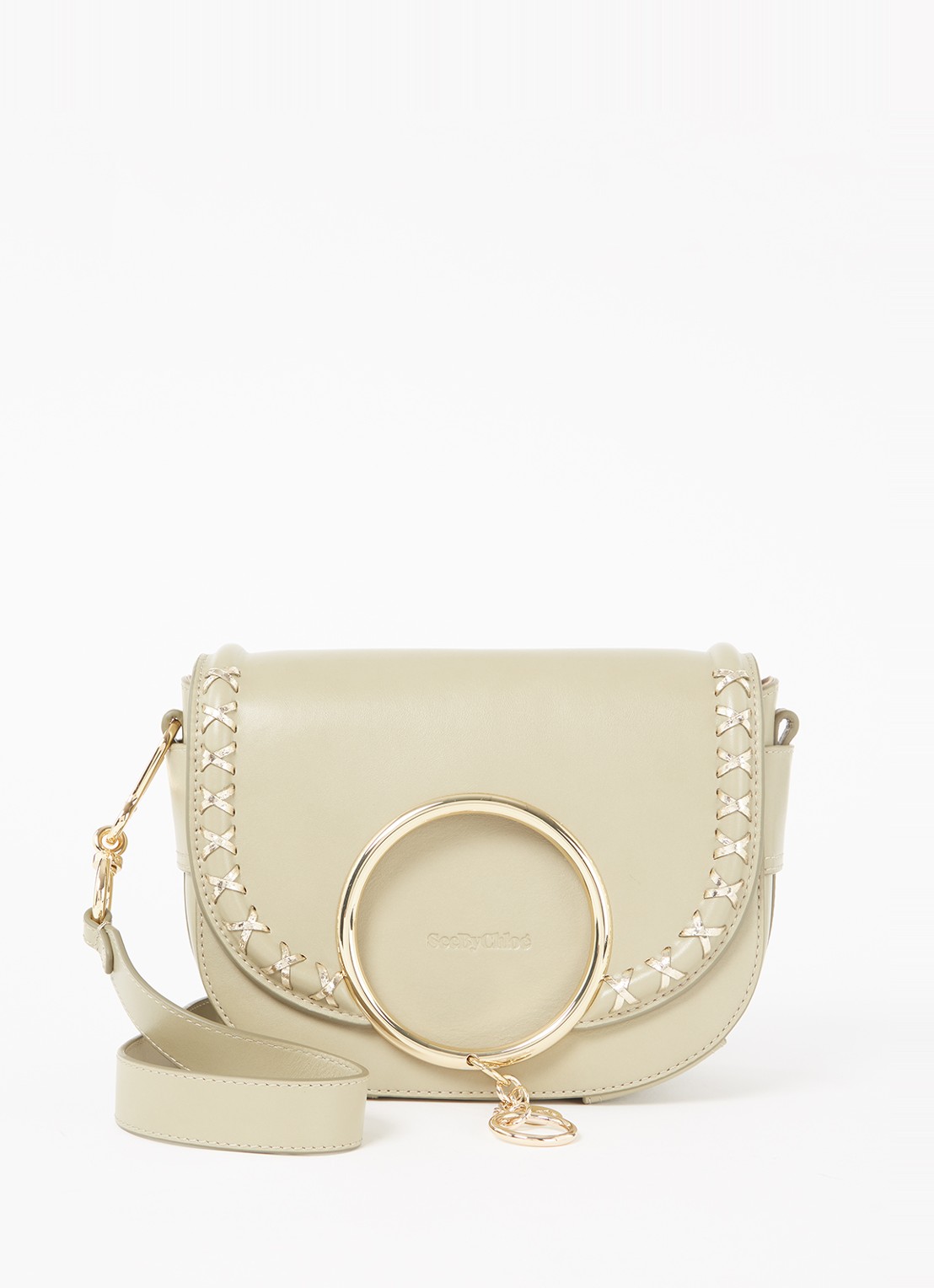 See By Chloé Mara crossbodytas van leer - voorkant groen