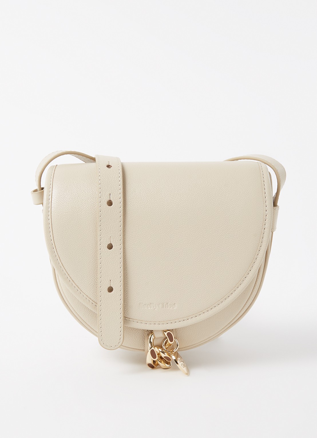 See By Chloé Mara crossbodytas van leer - voorkant beige