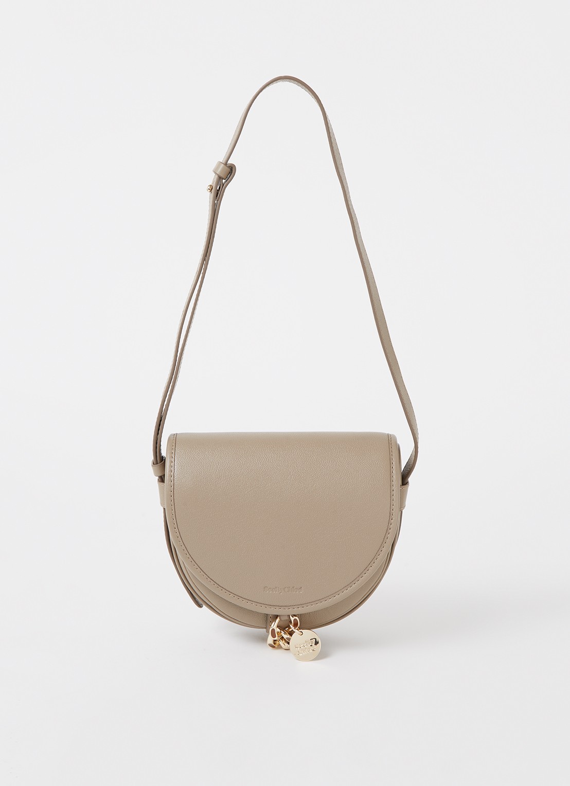 See By Chloé Mara crossbodytas van leer - voorkant taupe