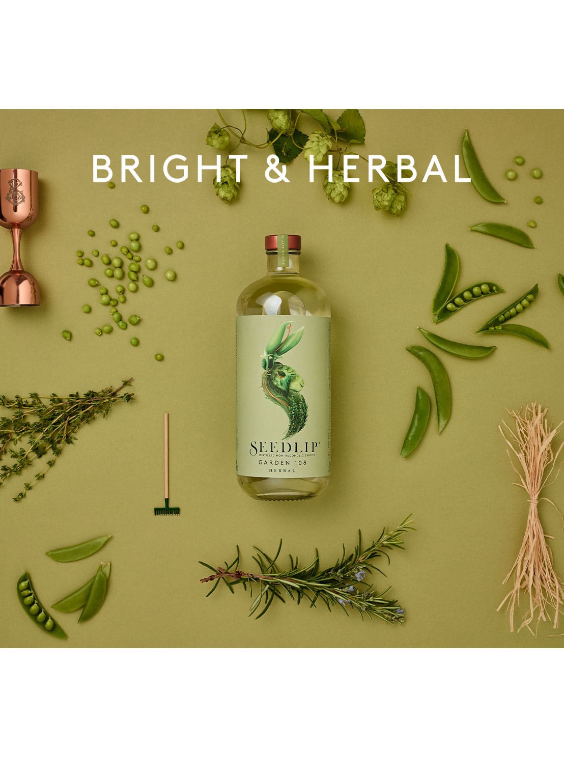 Seedlip Garden 108 gin alcoholvrij 700 ml - detail 3 transparant