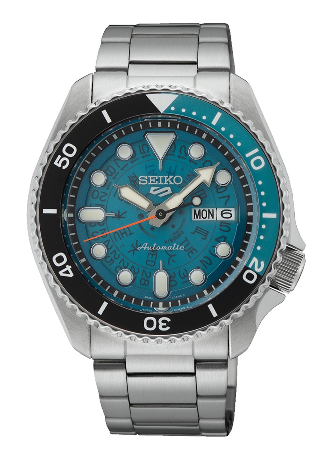 Seiko 5 Sports Automatic horloge SRPJ45K1 - voorkant zilver