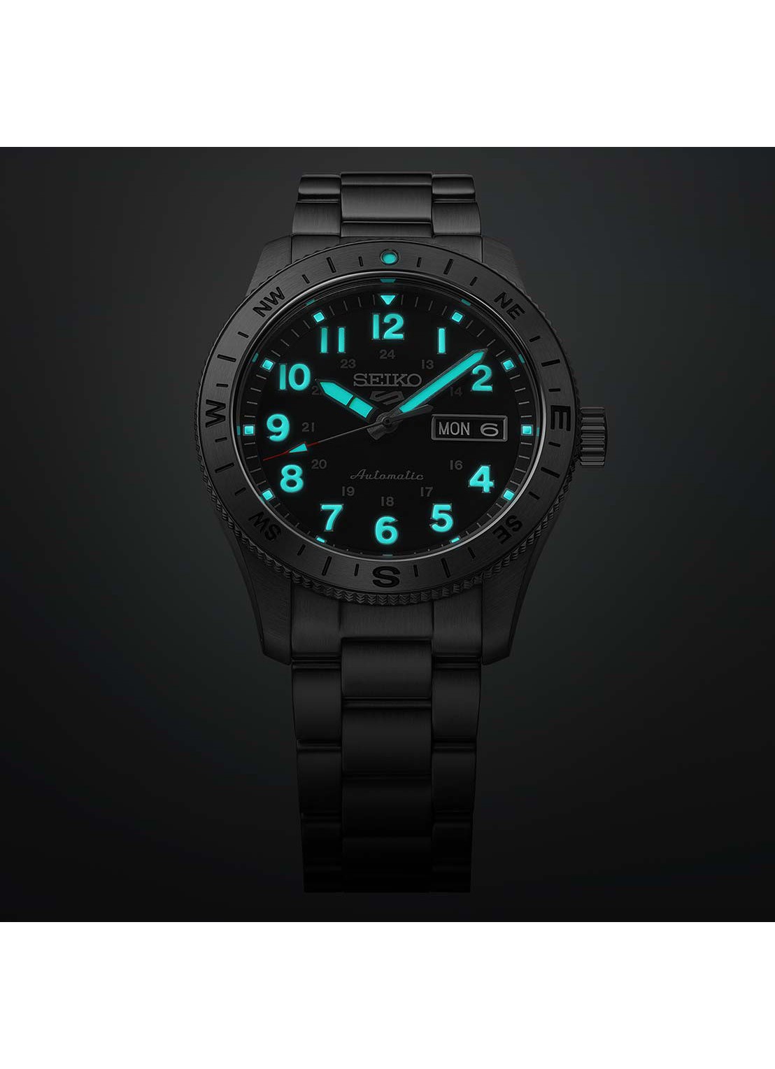 Seiko 5 Sports Field horloge HDB006K1 - detail 5 zilver