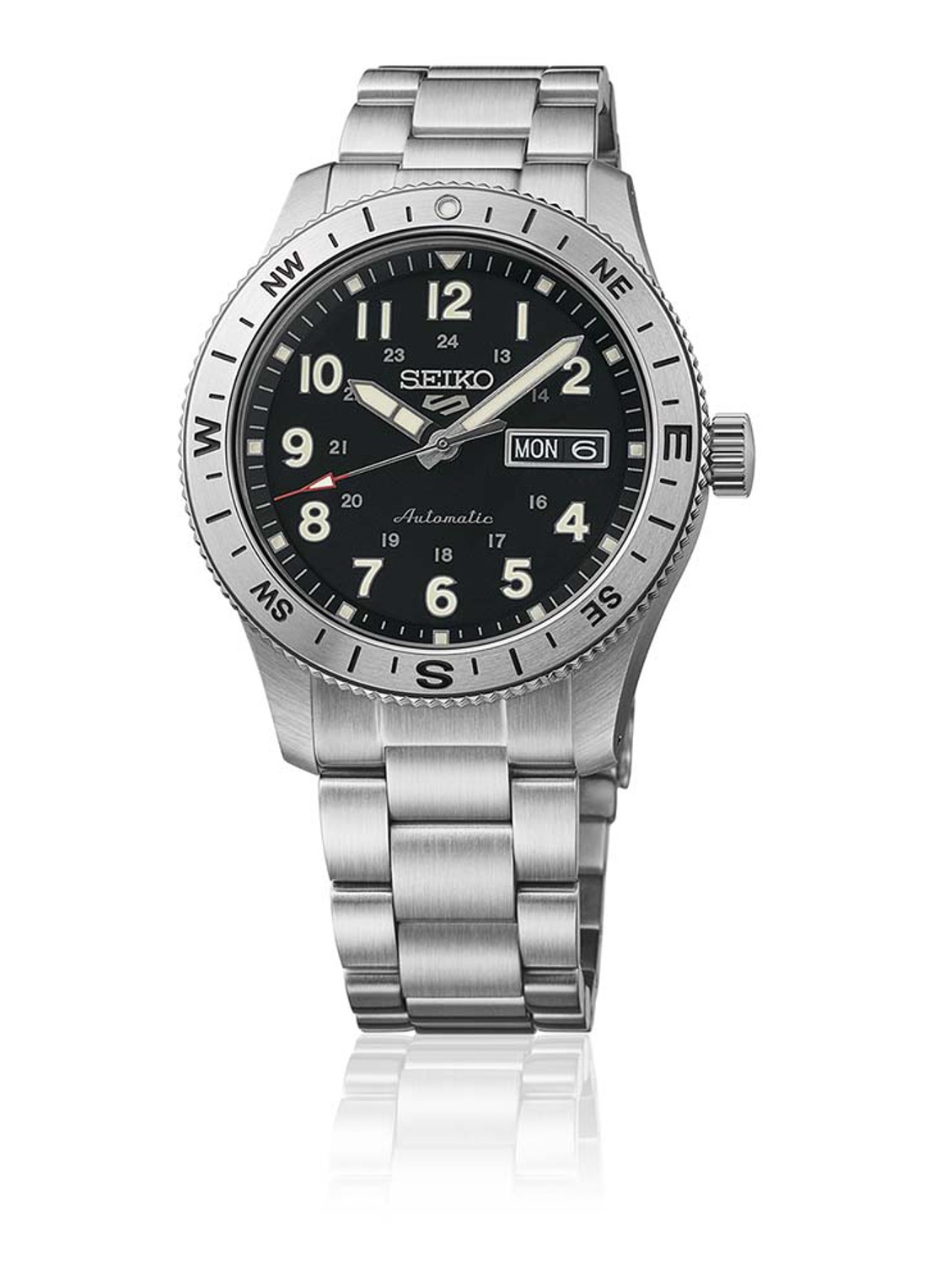 Seiko 5 Sports Field horloge HDB006K1 - detail 6 zilver