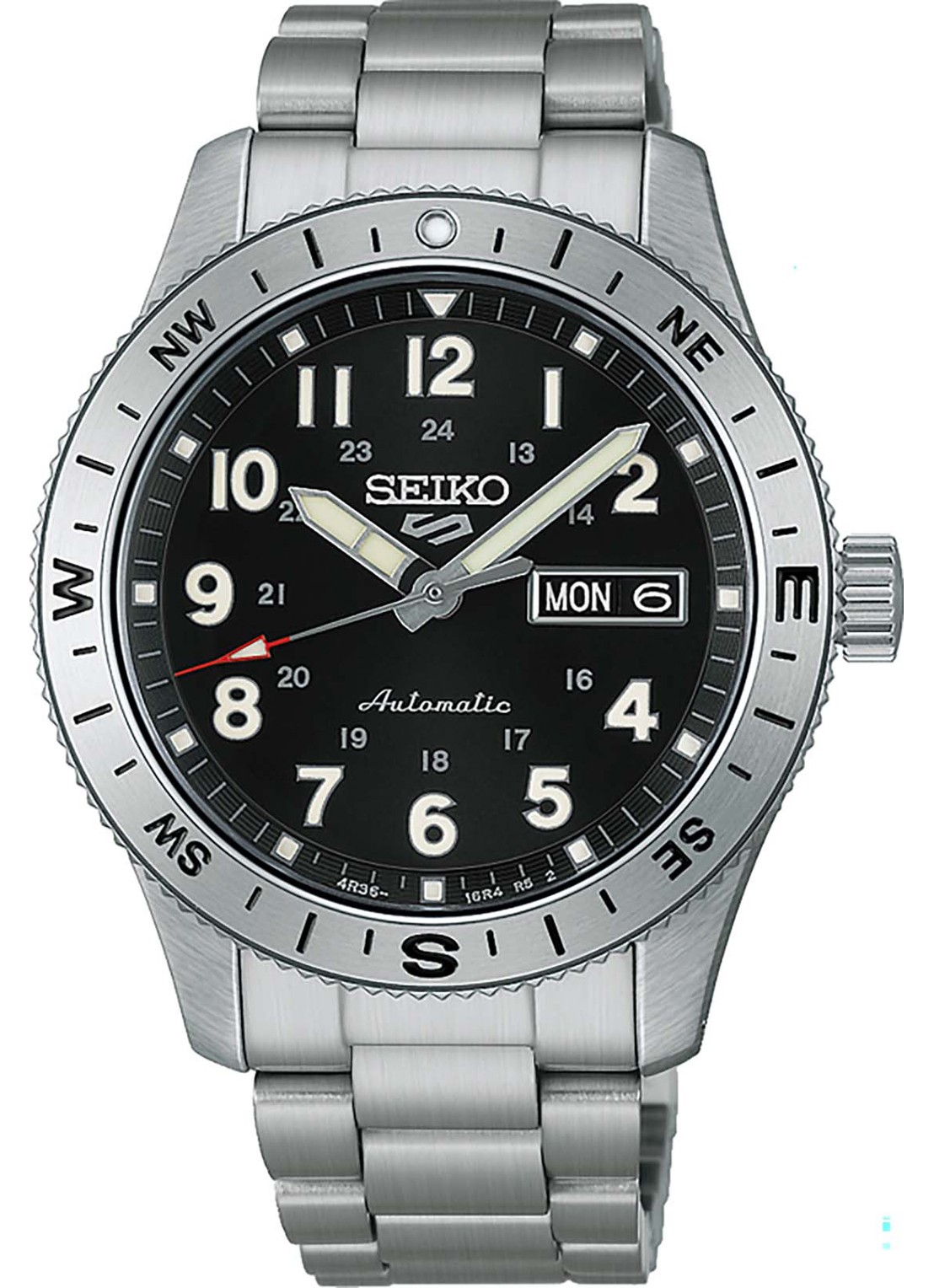 Seiko 5 Sports Field horloge HDB006K1 - voorkant zilver