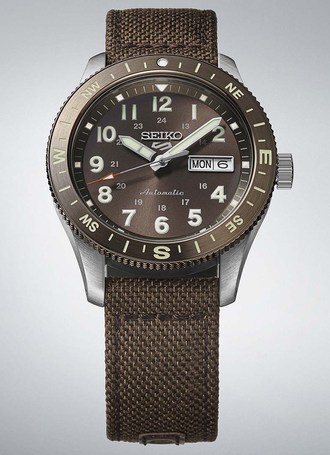 Seiko 5 Sports Field horloge HDB009K1 - achterkant 6 bruin