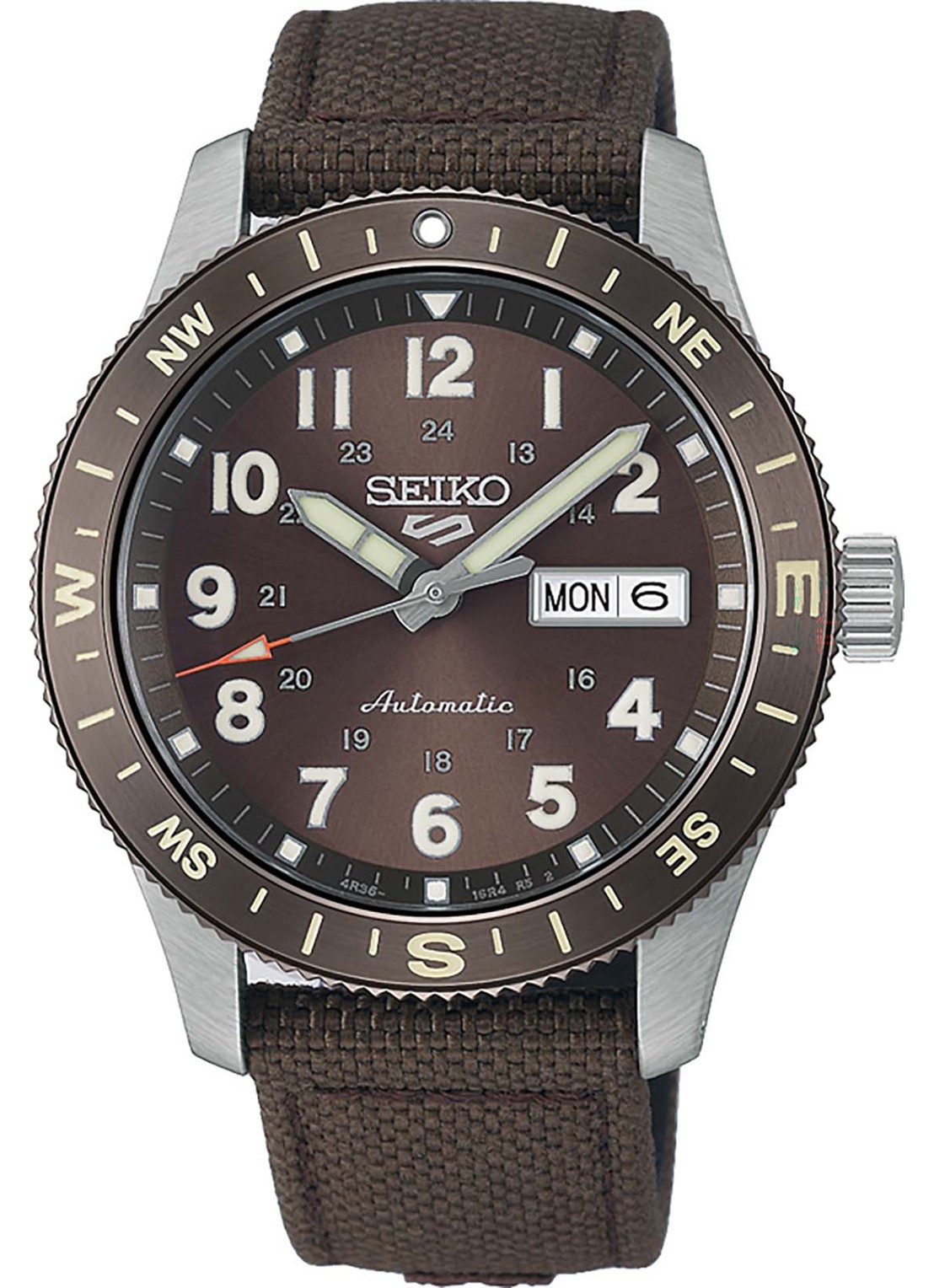 Seiko 5 Sports Field horloge HDB009K1 - voorkant bruin