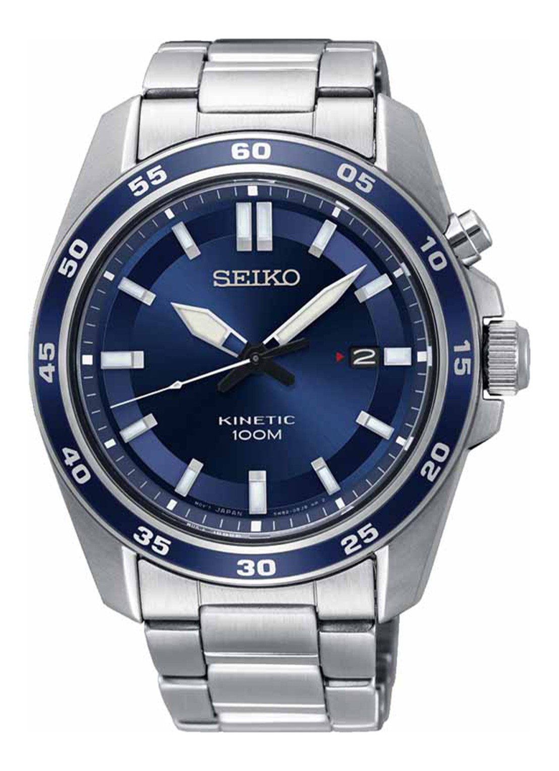 Seiko Kinetic horloge SKA783P1 - voorkant zilver