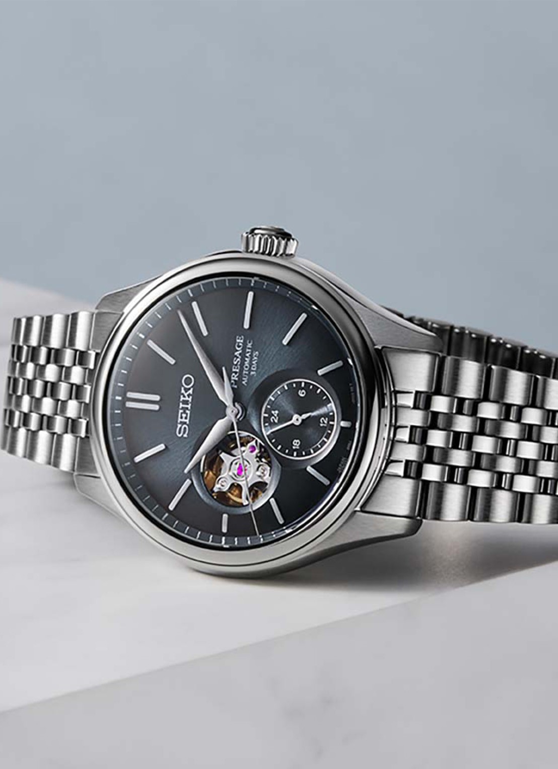 Seiko Presage Classic horloge SPB527J1 - detail 3 zilver