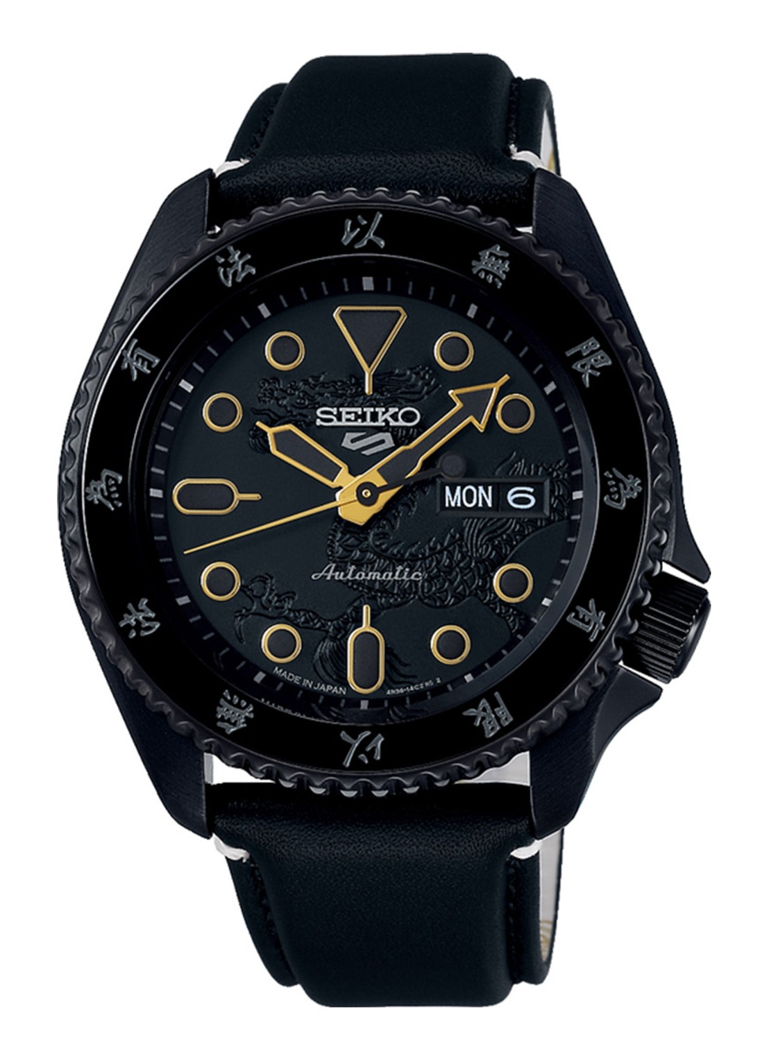 Seiko Seiko 5 Sports Bruce Lee Limited Edition SRPK39 - voorkant zwart