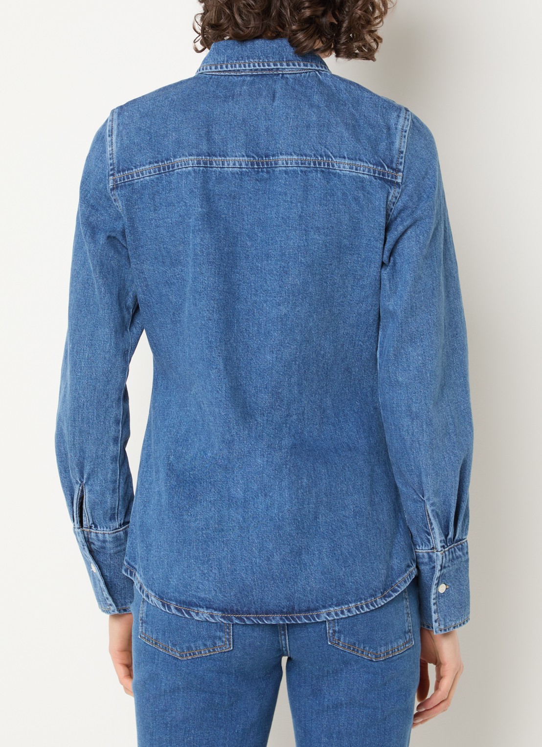 Selected Agathe blouse van denim - achterkant 2 indigo