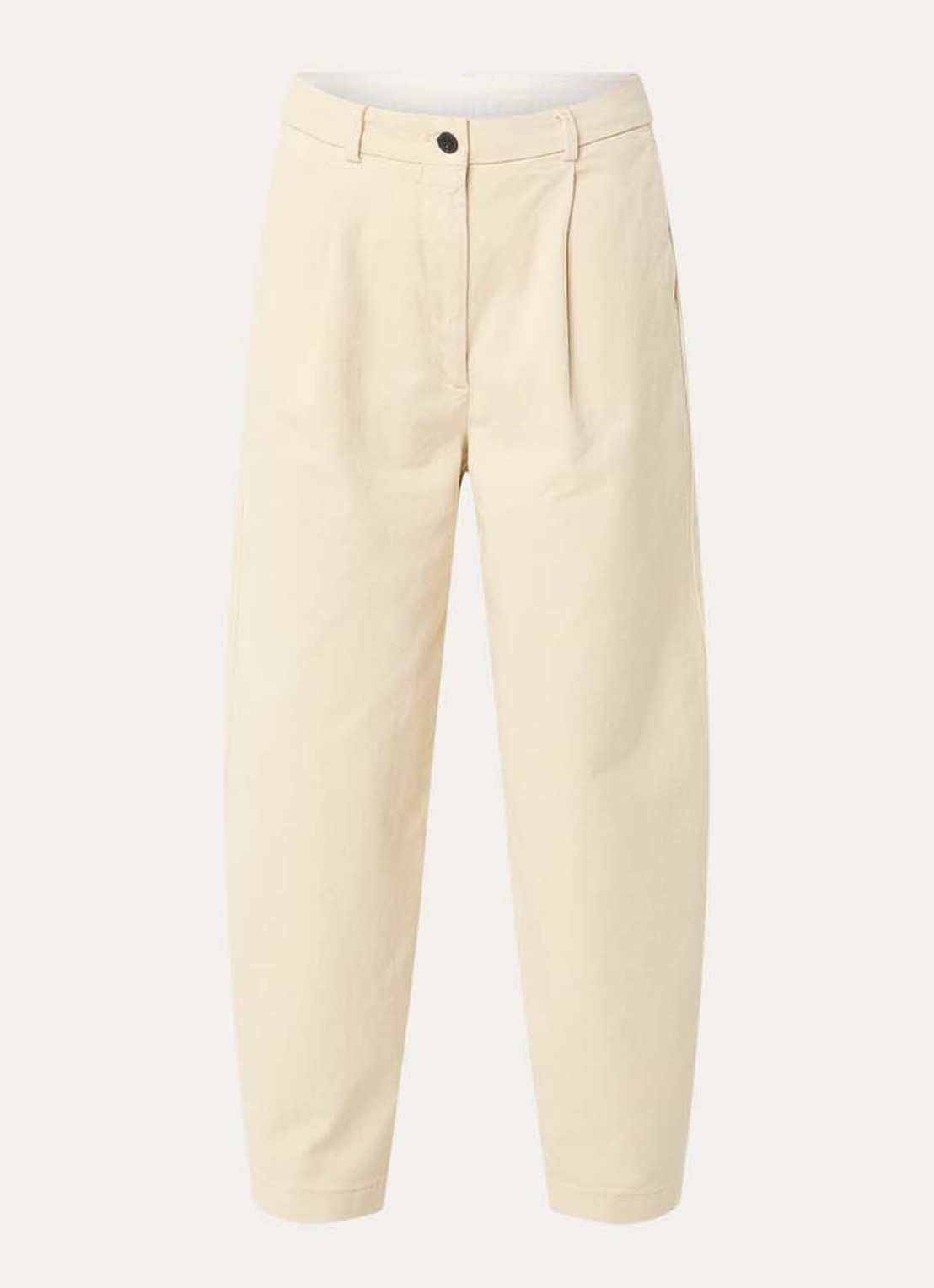 Selected Alma mid waist tapered fit broek met steekzakken - voorkant 3 creme