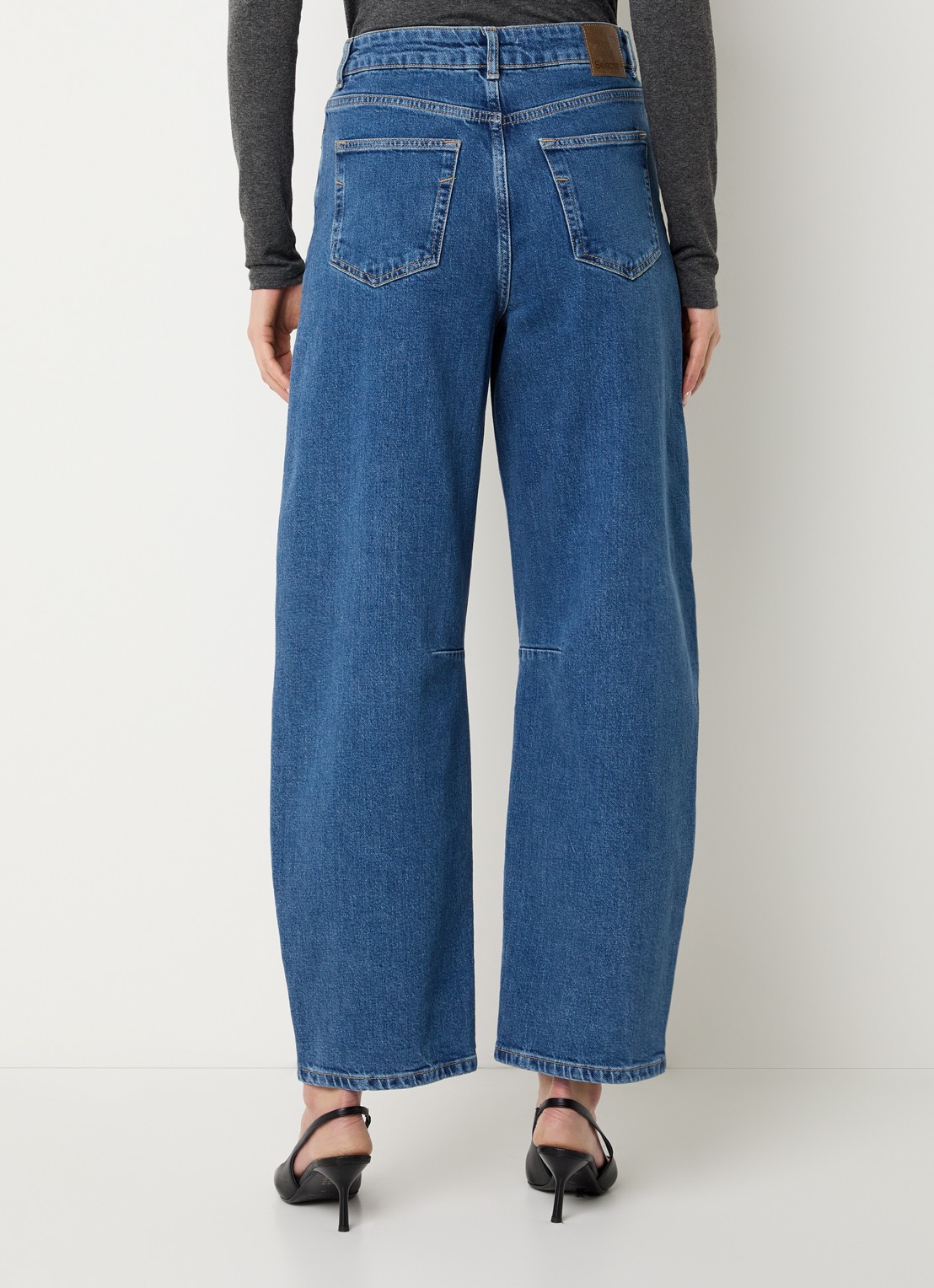 Selected Ane-kori high waist jeans met medium wassing - achterkant 5 indigo