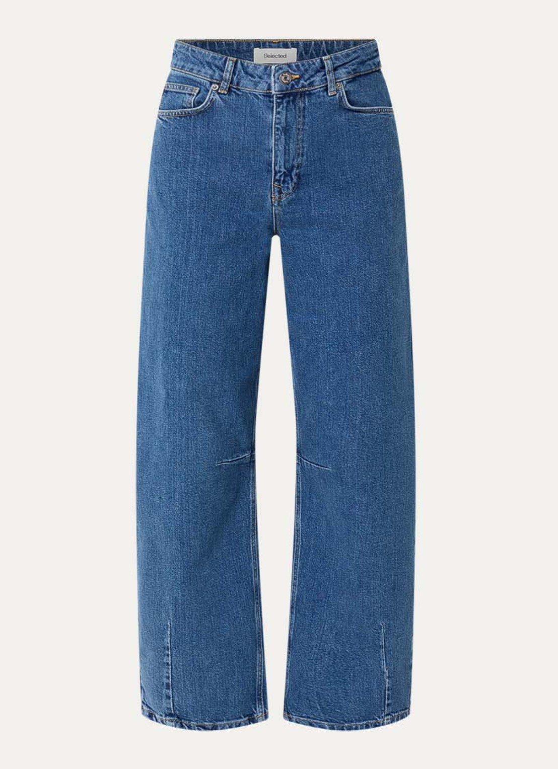 Selected Ane-kori high waist jeans met medium wassing - voorkant 3 indigo