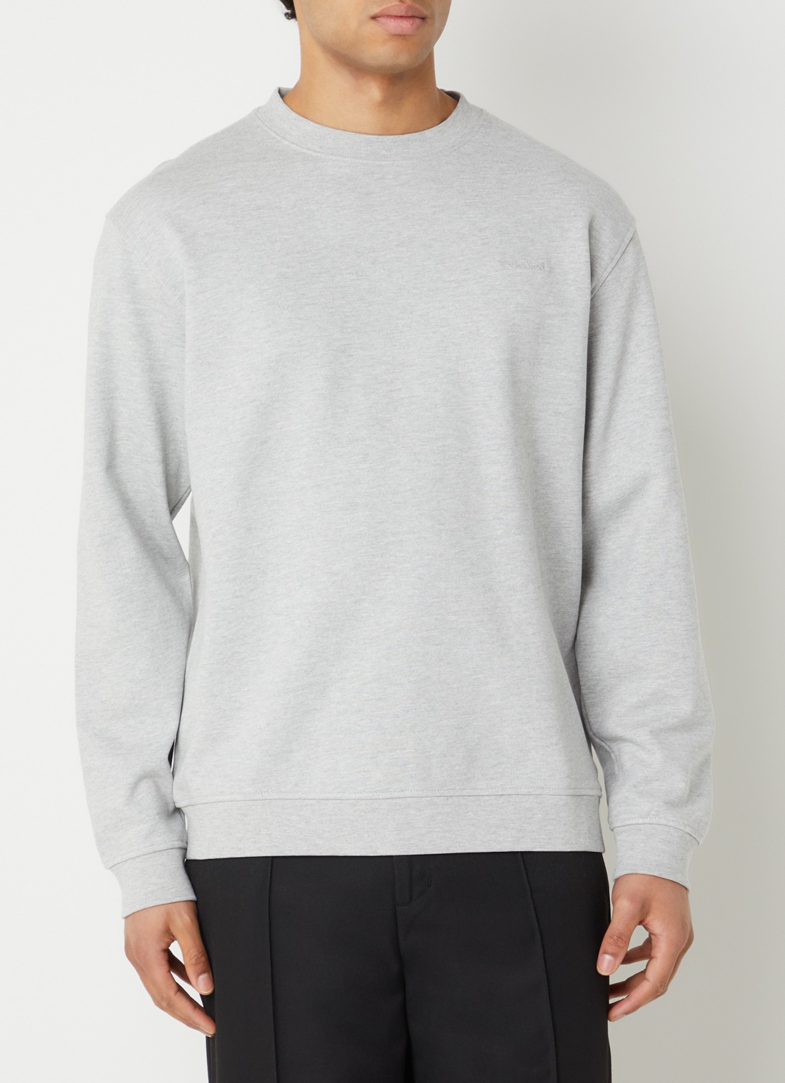 Selected Aron sweater met gemêleerd dessin - detail 4 grijsmele