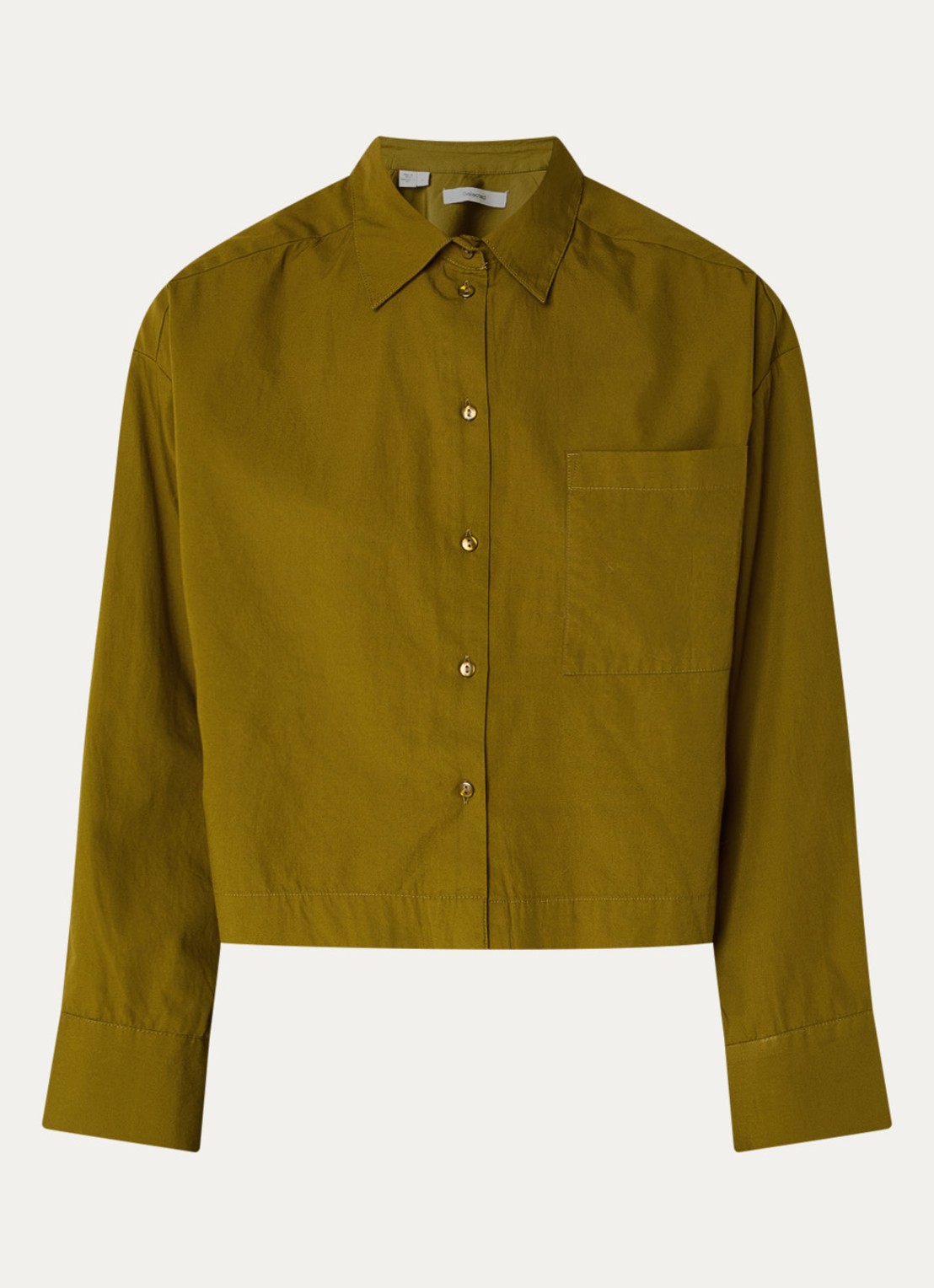 Selected Astha blouse met borstzak - voorkant 3 mosgroen