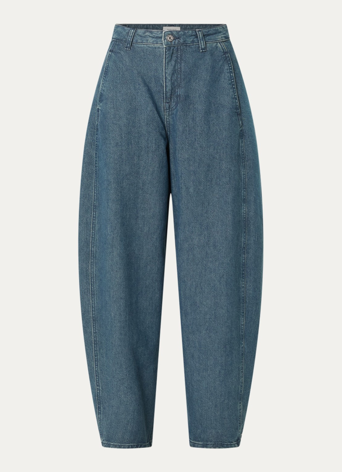 Selected Bella high waist balloon fit jeans met medium wassing - voorkant indigo