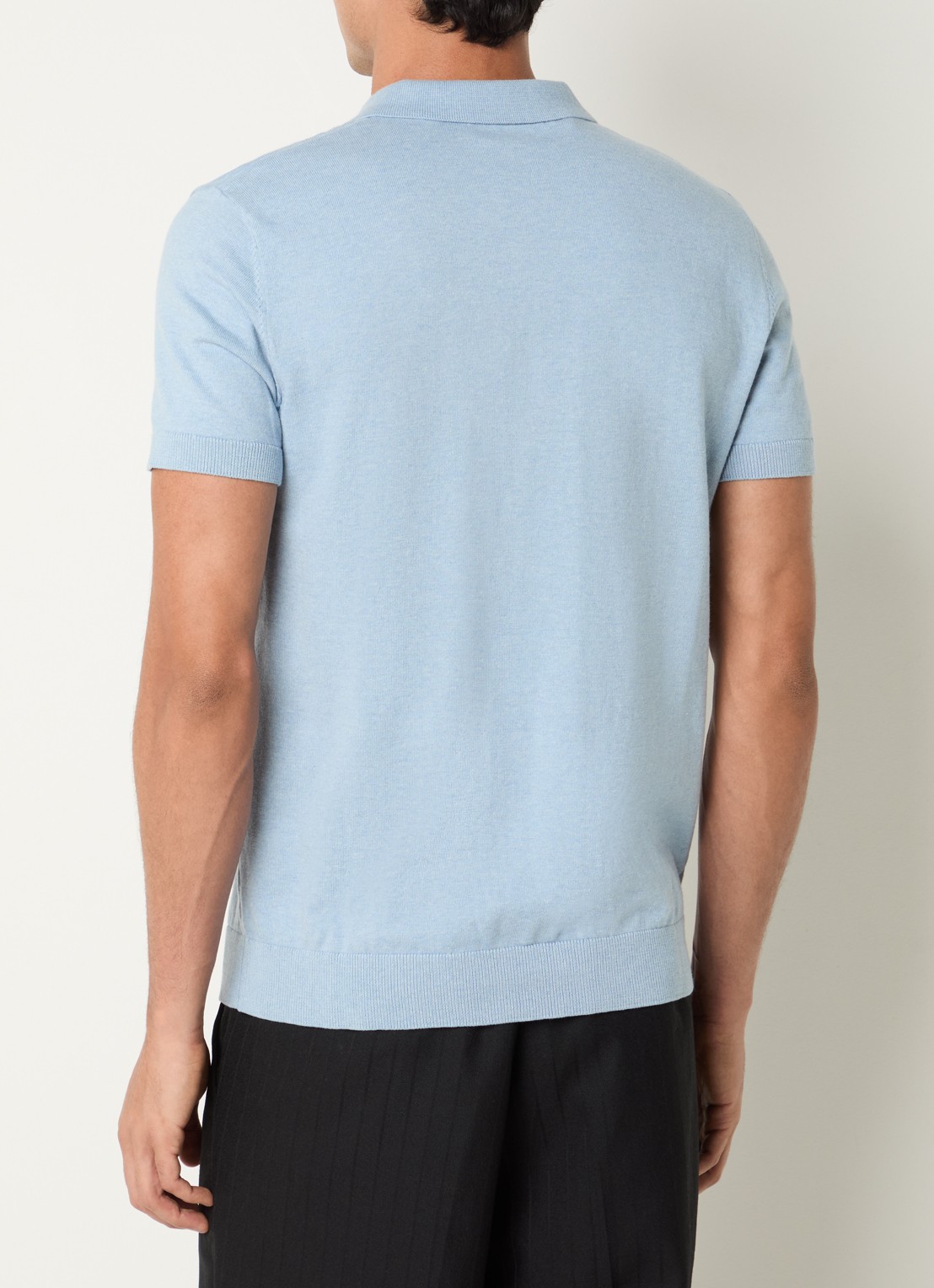 Selected Berg regular fit polo met stretch - achterkant 3 blauwgrijs