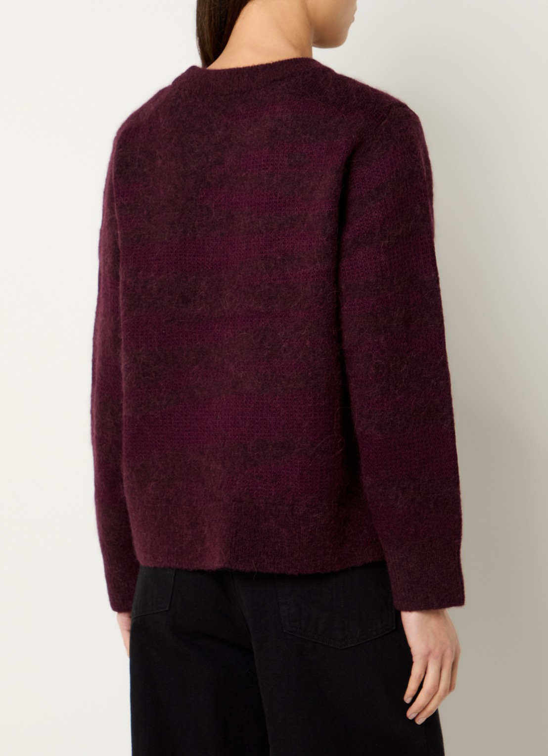 Selected Billie fijngebreide trui in alpaca wolblend - achterkant 2 aubergine