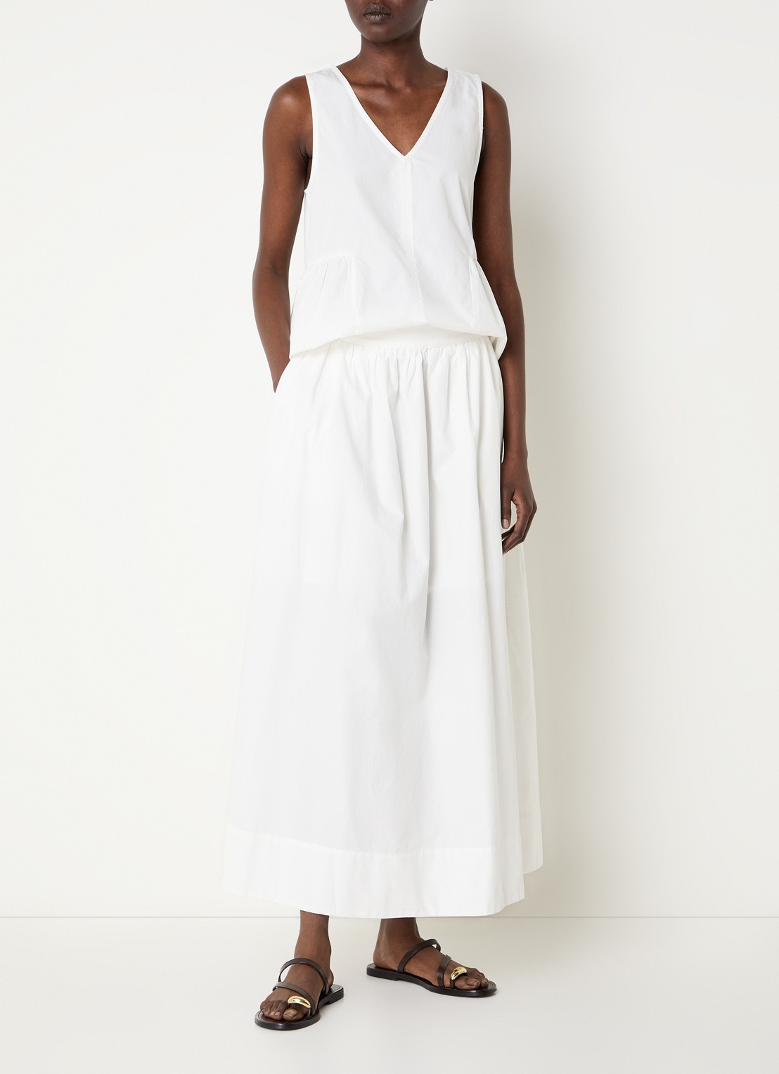 Selected Blair maxi rok met steekzakken - voorkant 4 wit