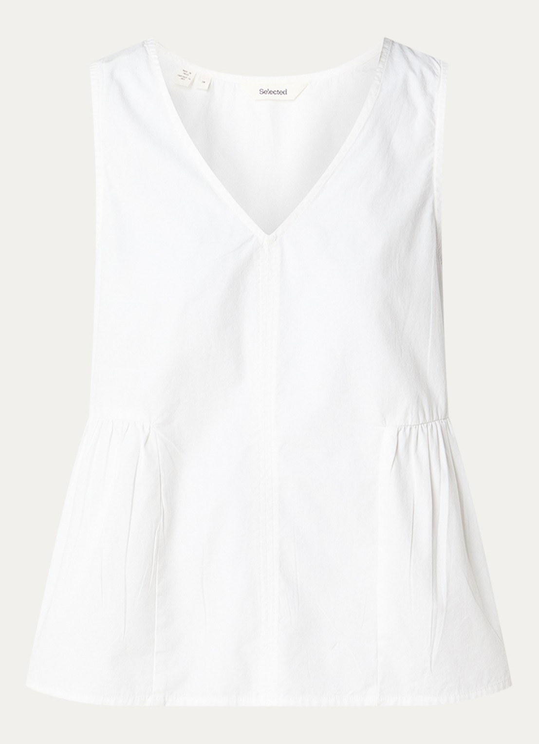 Selected Blair top met V-hals - voorkant 3 wit
