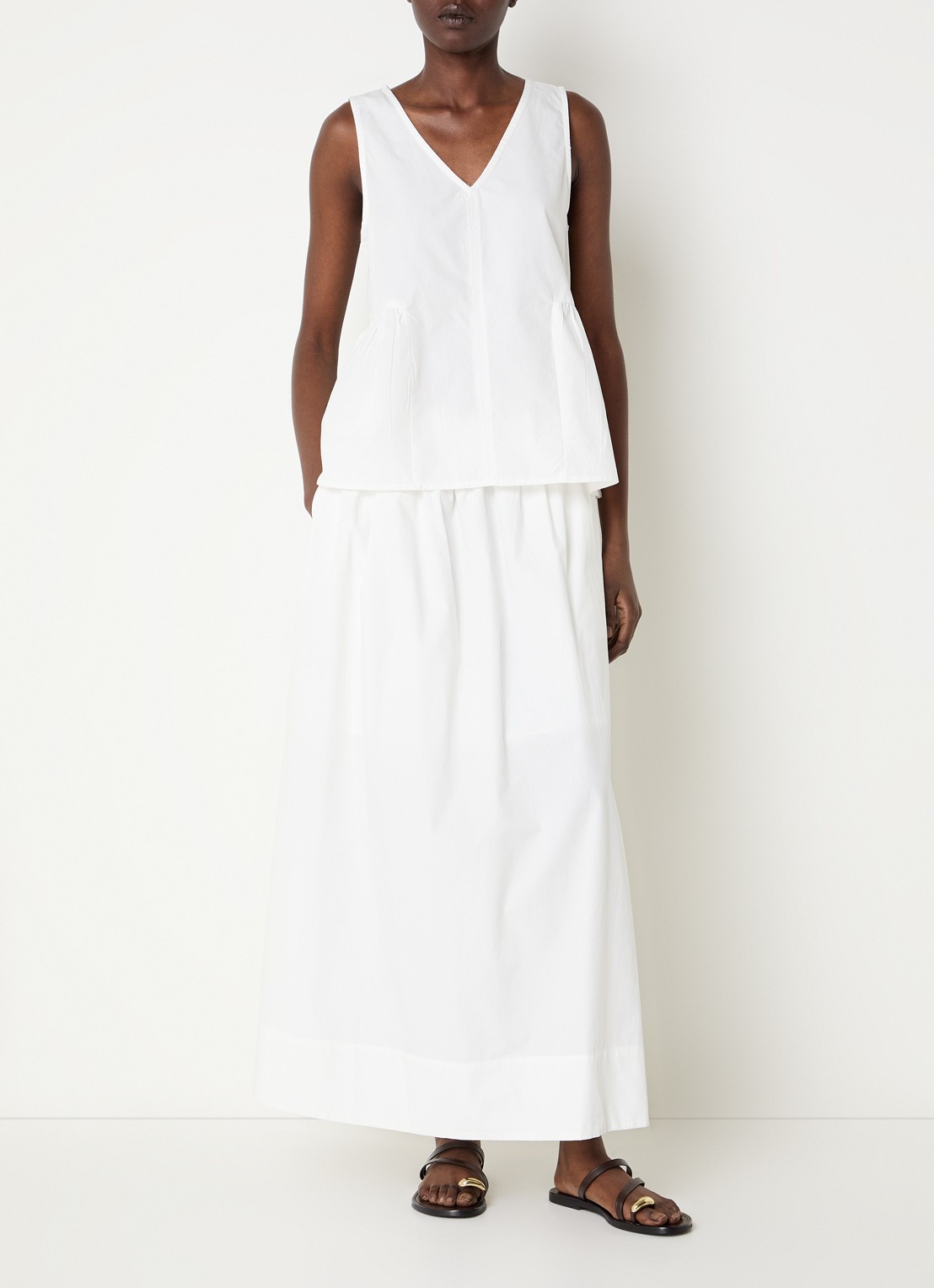 Selected Blair top met V-hals - voorkant 4 wit