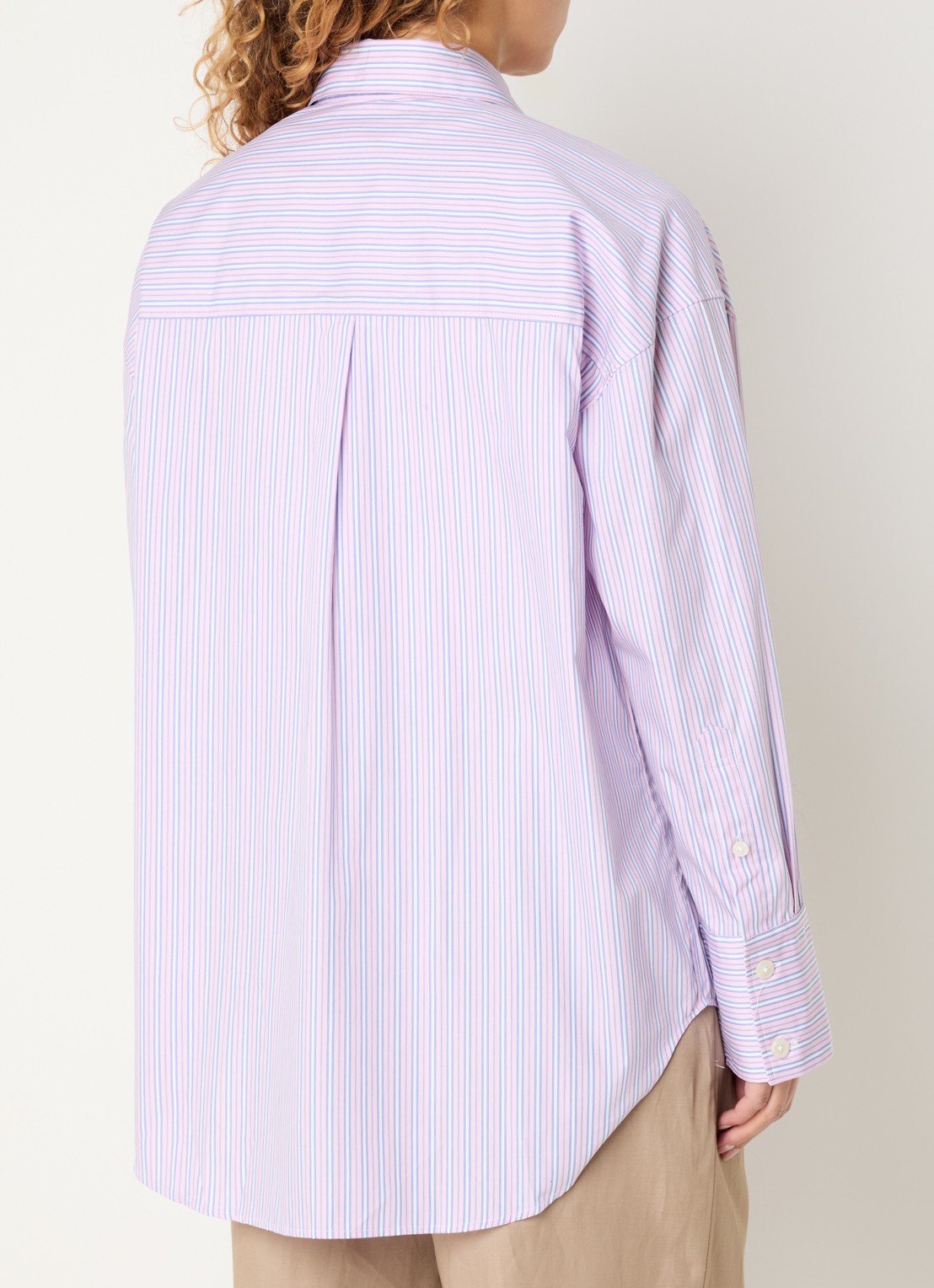 Selected Blouse met streepprint - achterkant roze