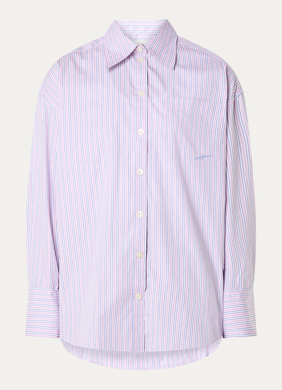 Selected Blouse met streepprint - voorkant 3 roze