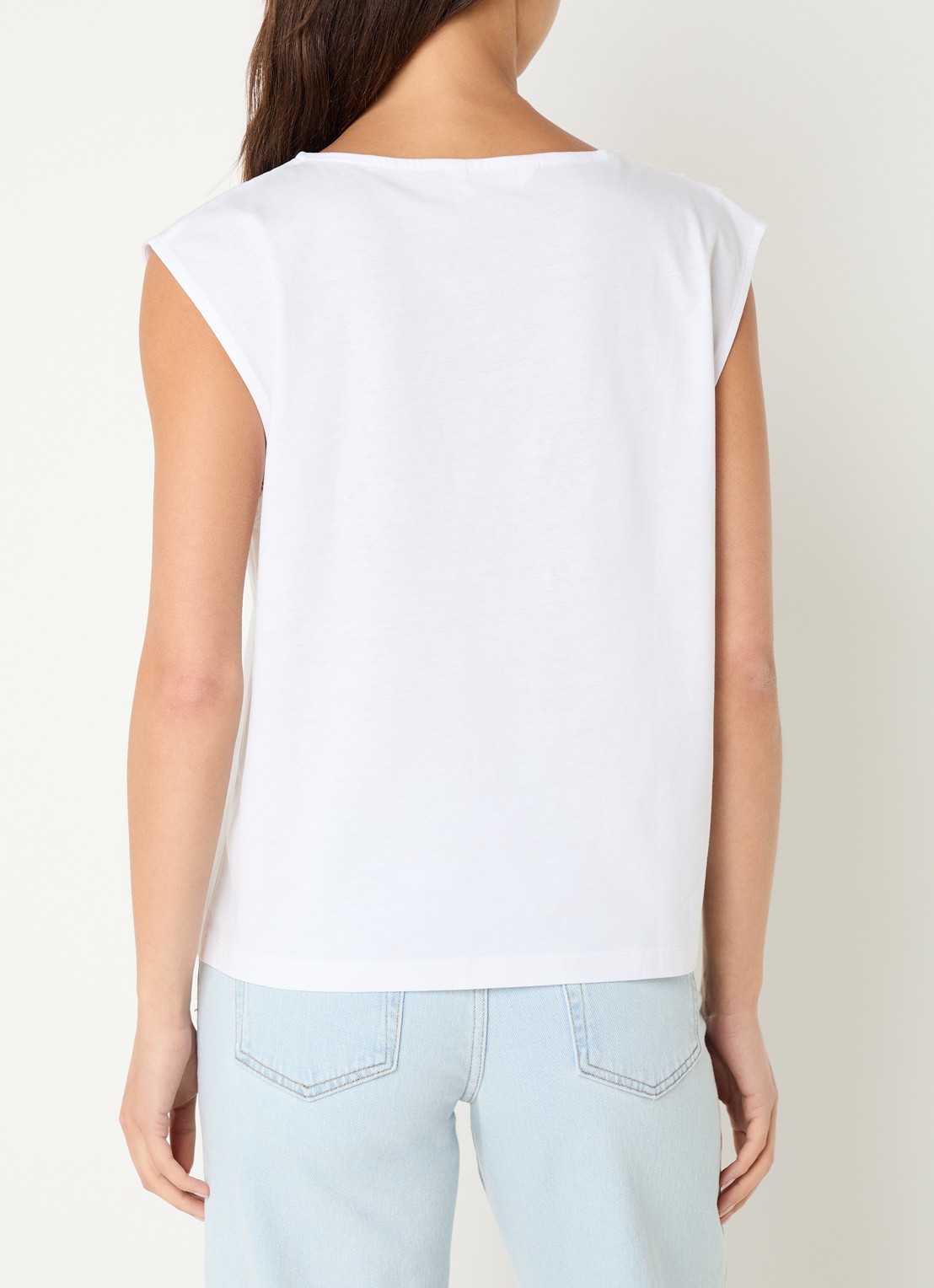 Selected Calli mouwloze top met plooidetail - achterkant 4 wit