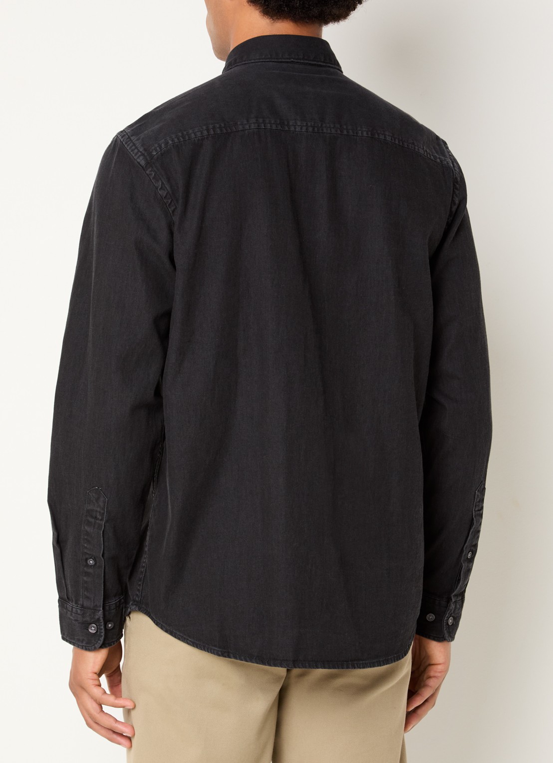 Selected Carlo regular fit overhemd met borstzak - achterkant 2 zwart