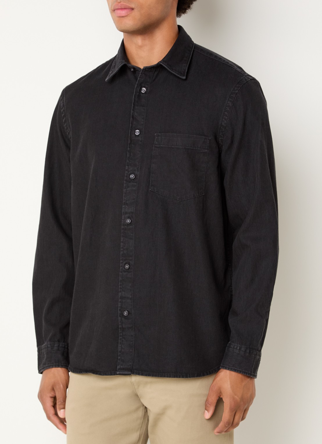Selected Carlo regular fit overhemd met borstzak - detail zwart