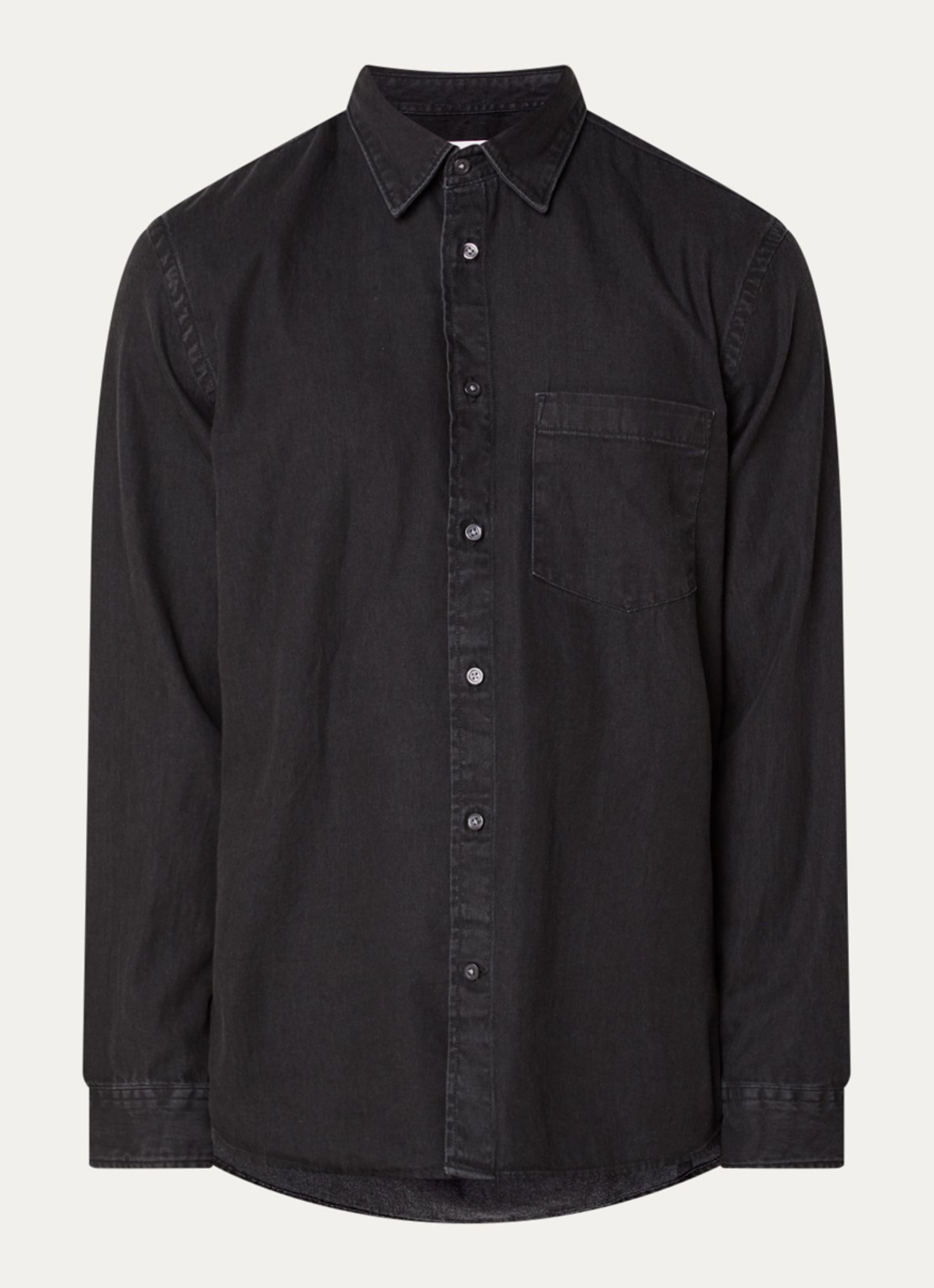Selected Carlo regular fit overhemd met borstzak - voorkant 3 zwart