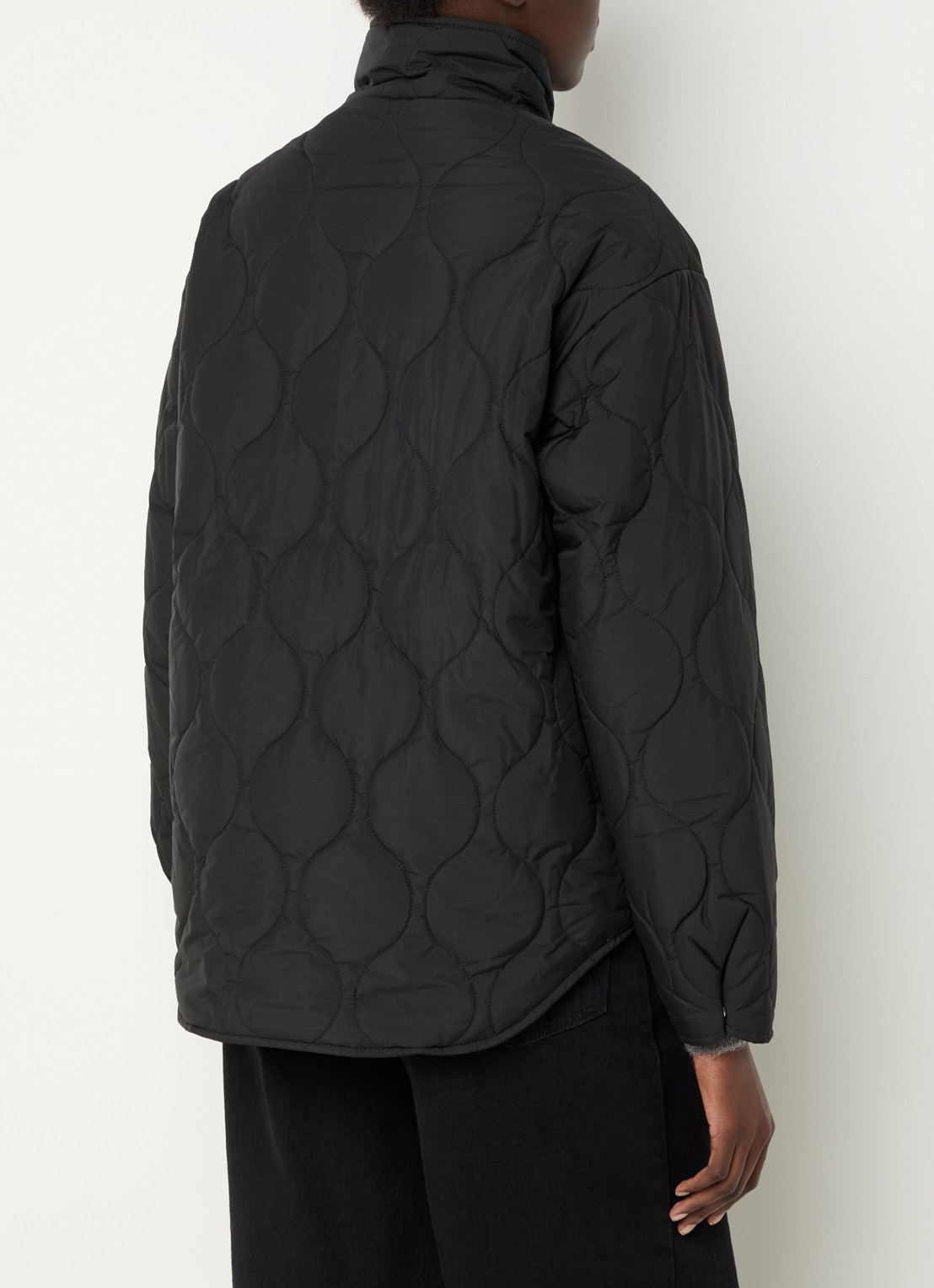 Selected Cilla gewatteerd jack met quilt patroon en steekzakken - achterkant zwart