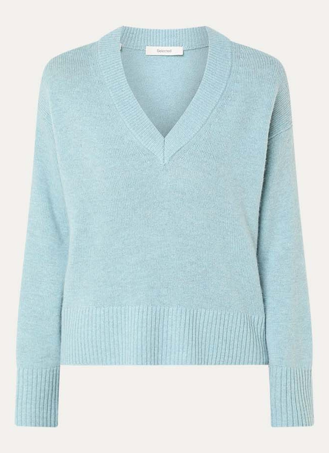 Selected Cille fijngebreide pullover van kasjmier - voorkant mint