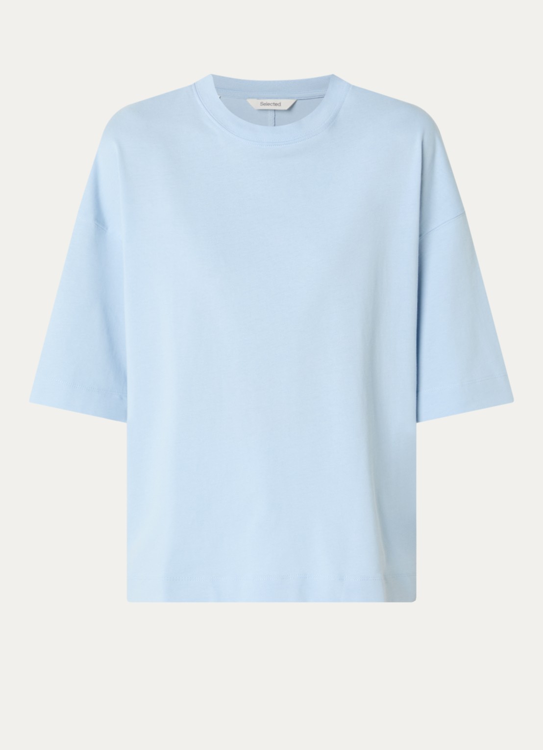 Selected Colwoman oversized T-shirt  - voorkant lichtblauw