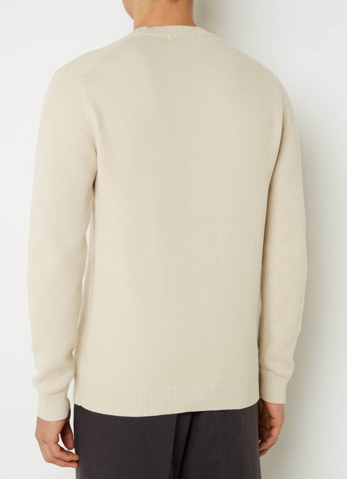 Selected Dane fijngebreide pullover  - achterkant 3 beige