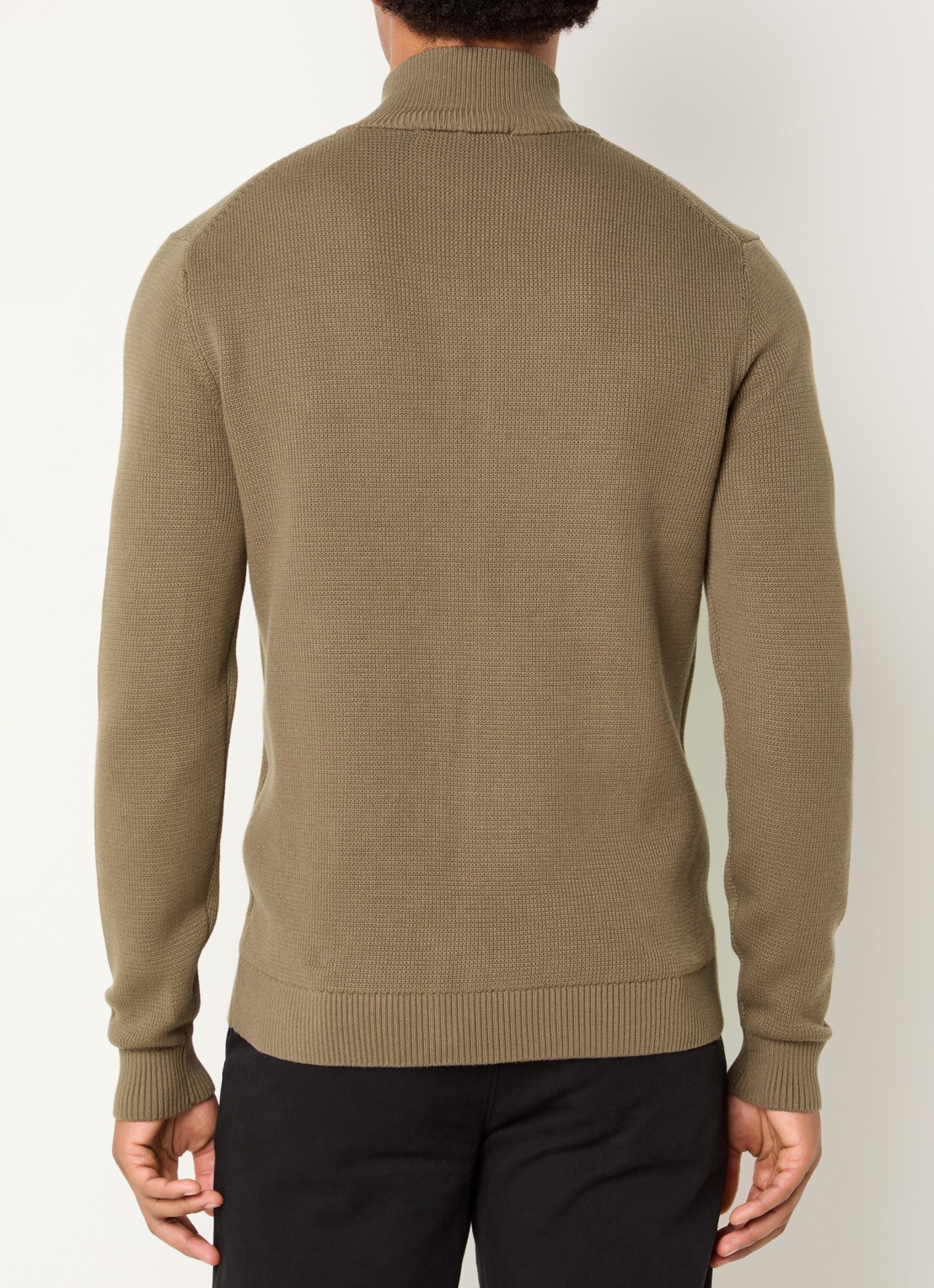 Selected Dane grofgebreid vest met opstaande kraag - achterkant beige