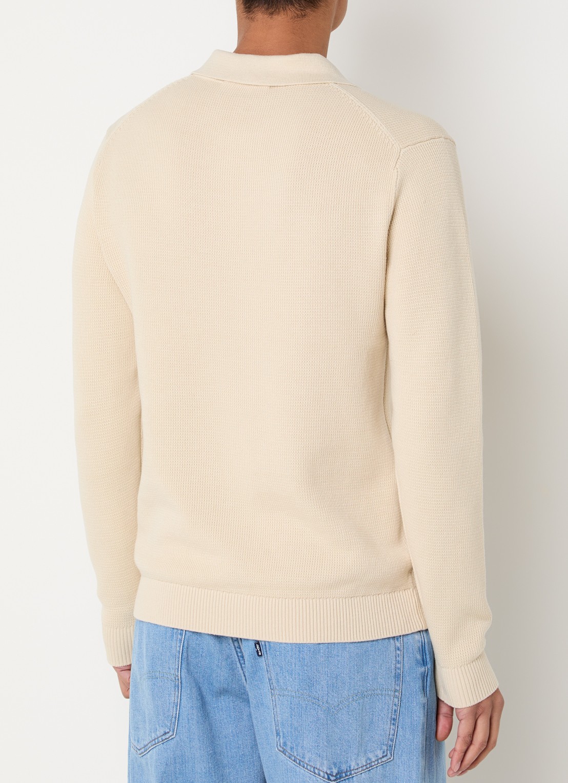 Selected Dane trui met polokraag en halve rits - achterkant 4 beige